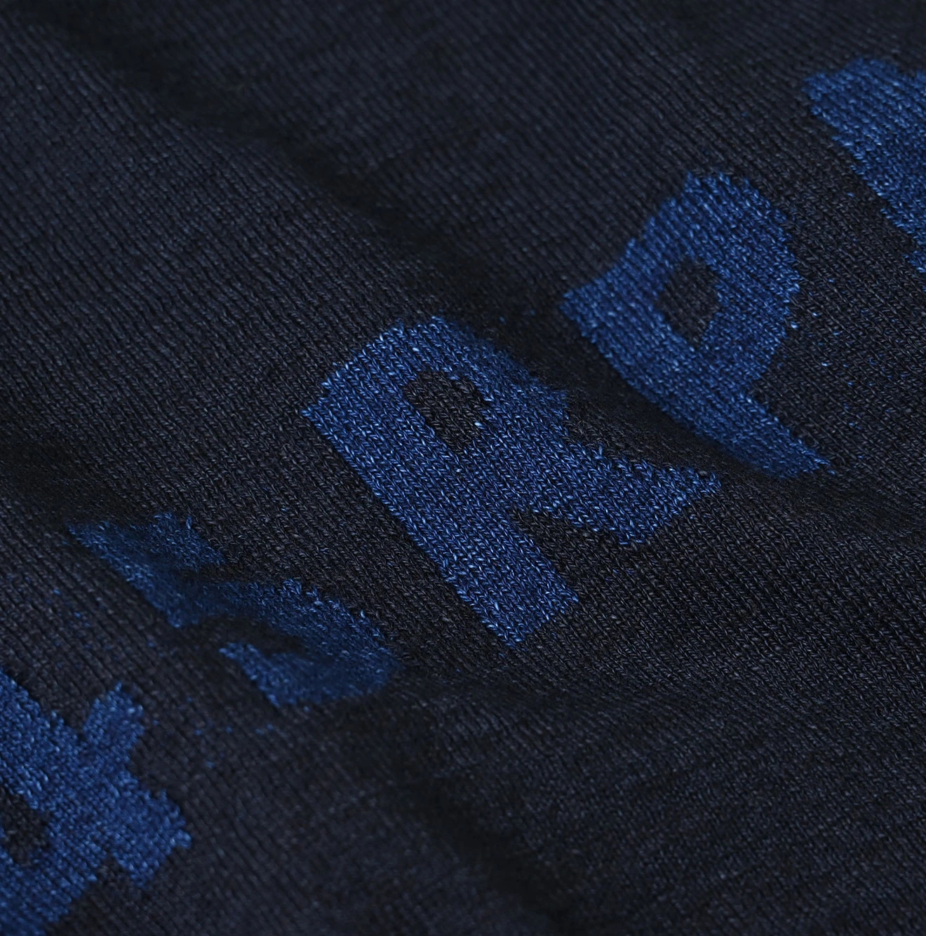 45R(フォーティファイブアール) |45PRMロゴジャカードニットソーの908海比古Tシャツ（インディゴ）