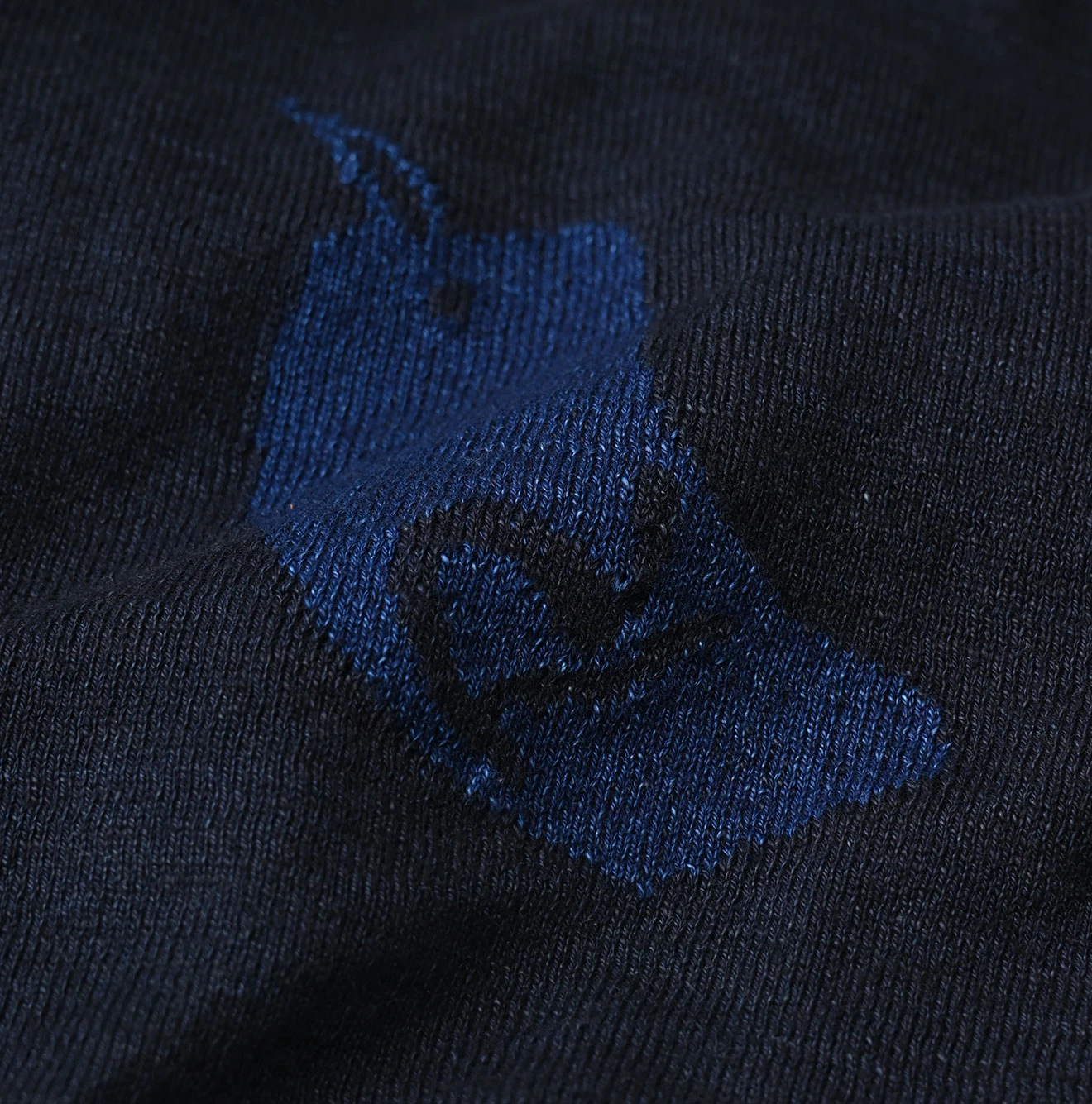 45R(フォーティファイブアール) |45PRMロゴジャカードニットソーの908海比古Tシャツ（インディゴ）