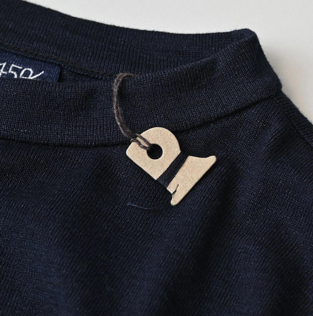 45R(フォーティファイブアール) |45PRMロゴジャカードニットソーの908海比古Tシャツ（インディゴ）