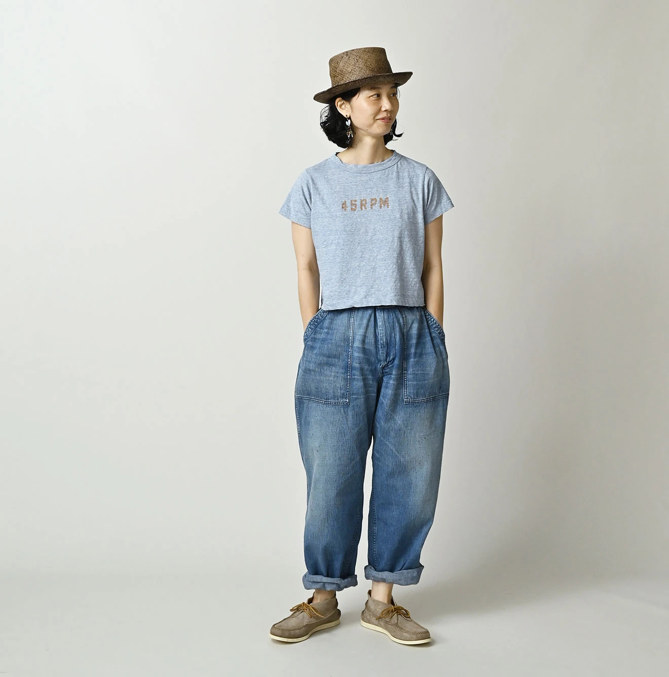 45R(フォーティファイブアール) |天竺のチビ比女deロゴTシャツ（トップ）