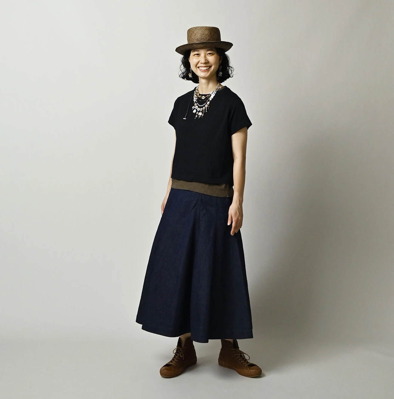 45R(フォーティファイブアール) |天竺のチビ比女Tシャツ（インディゴ）