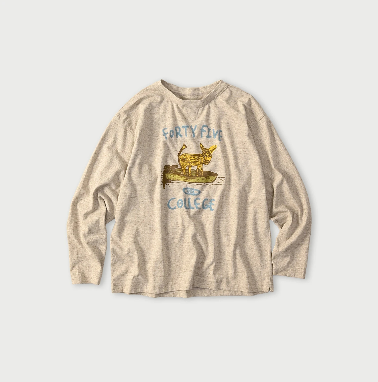 45R(フォーティファイブアール) |ドンキーカレッジプリントの908長袖Tシャツ（トップ）