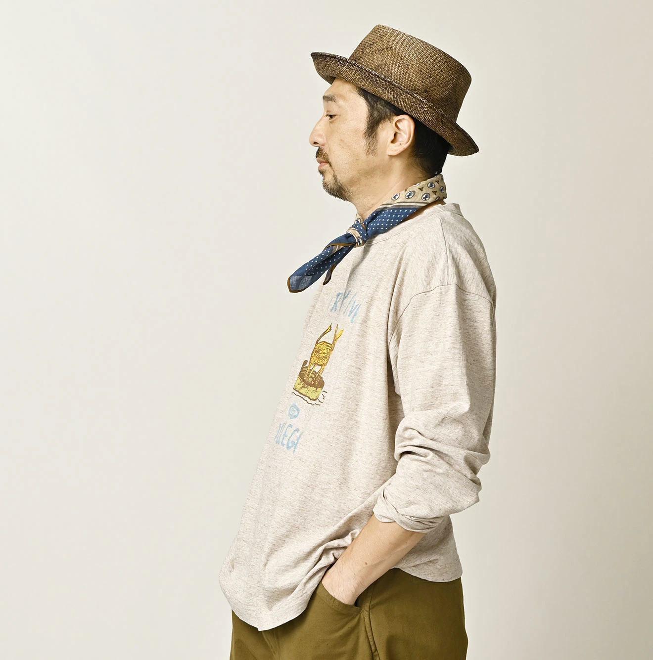 45R(フォーティファイブアール) |ドンキーカレッジプリントの908長袖Tシャツ（トップ）