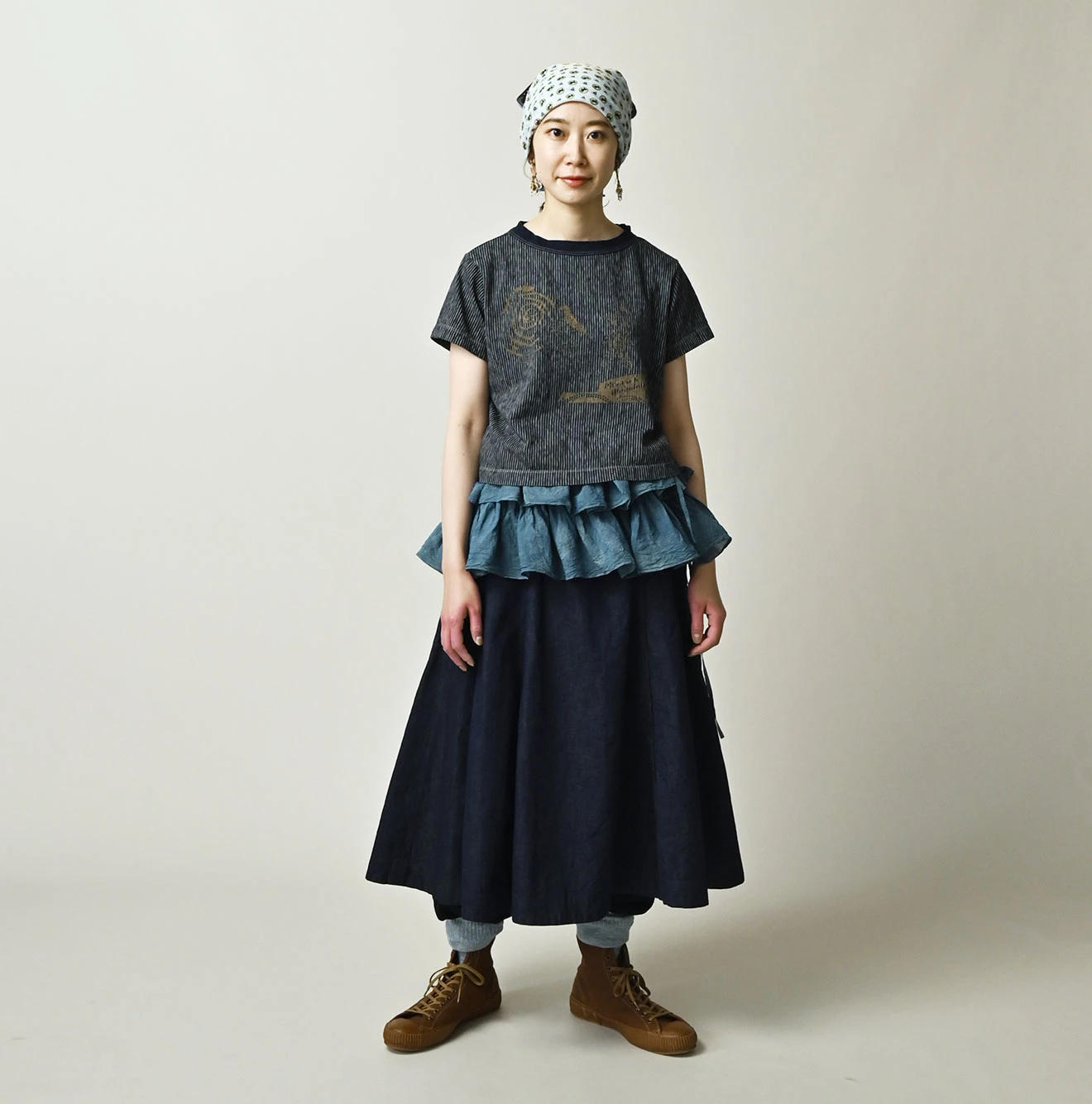 45R（フォーティファイブアール）| ヒッコリー天竺の落書きチビTシャツ