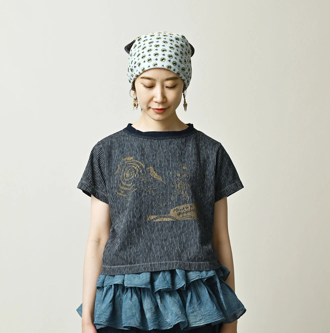 45R（フォーティファイブアール）| ヒッコリー天竺の落書きチビTシャツ