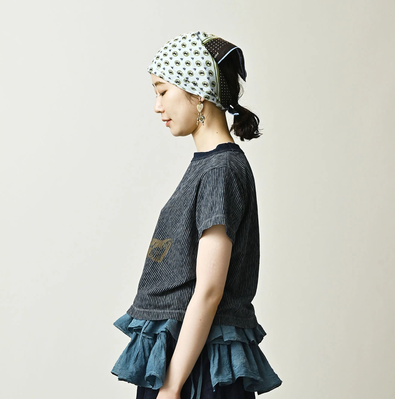 45R（フォーティファイブアール）| ヒッコリー天竺の落書きチビTシャツ