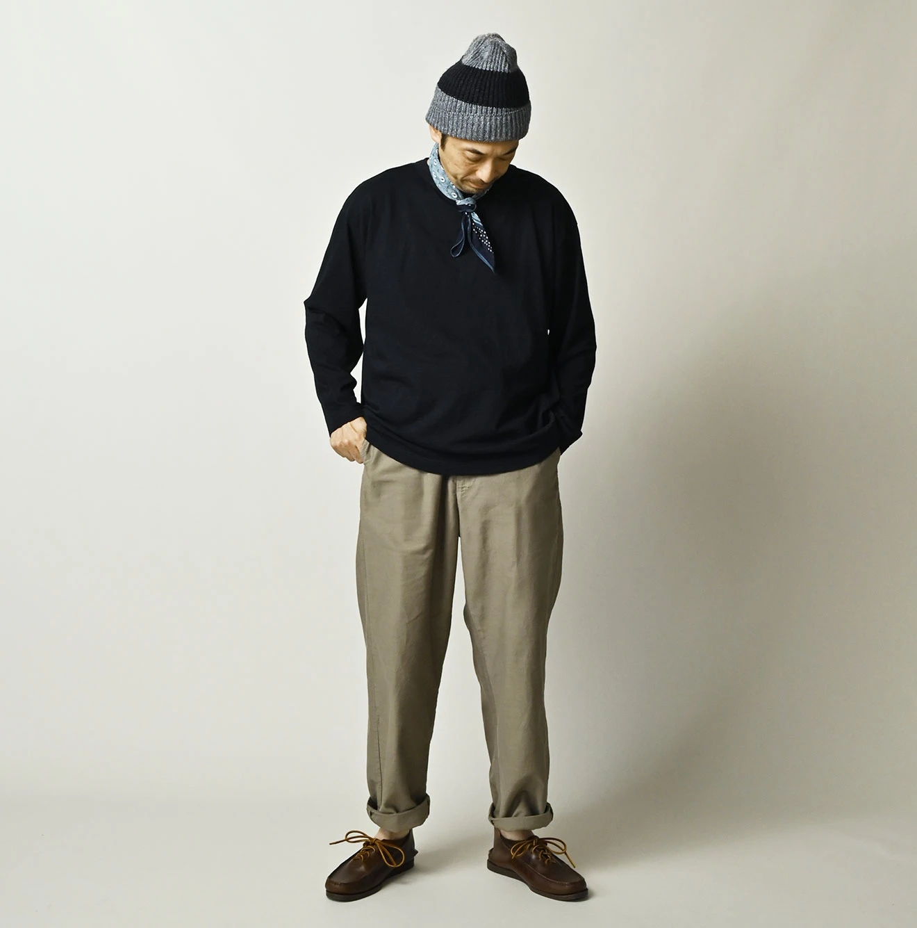45R(フォーティファイブアール) |天竺の908長袖海比古Tシャツ（インディゴ）
