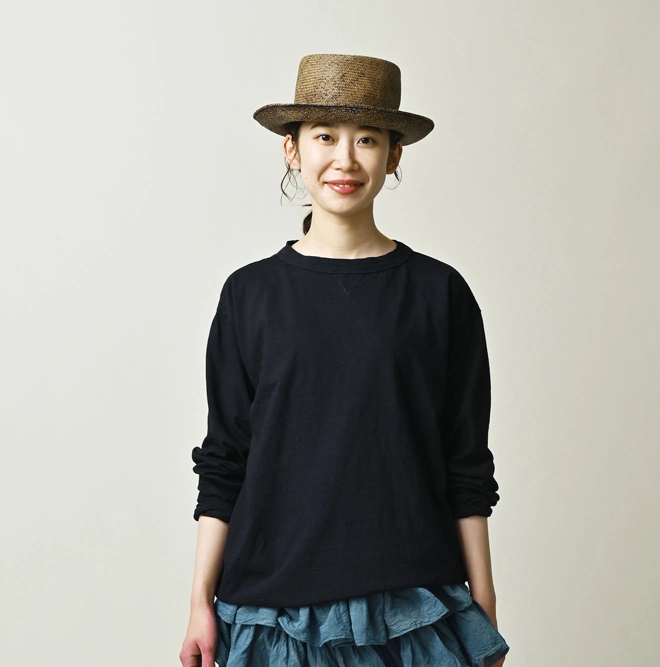 45R(フォーティファイブアール) |天竺の908長袖海比古Tシャツ（インディゴ）