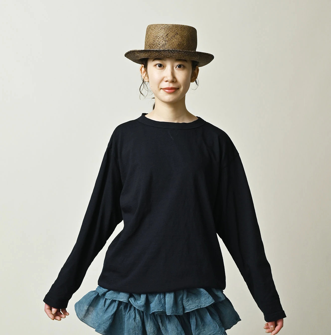 45R(フォーティファイブアール) |天竺の908長袖海比古Tシャツ（インディゴ）