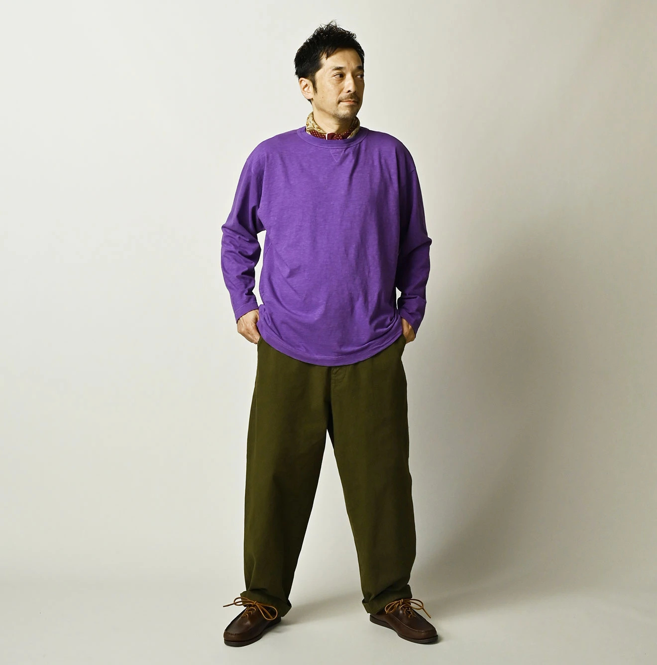 45R(フォーティファイブアール) |天竺の908長袖海比古Tシャツ（45草染）