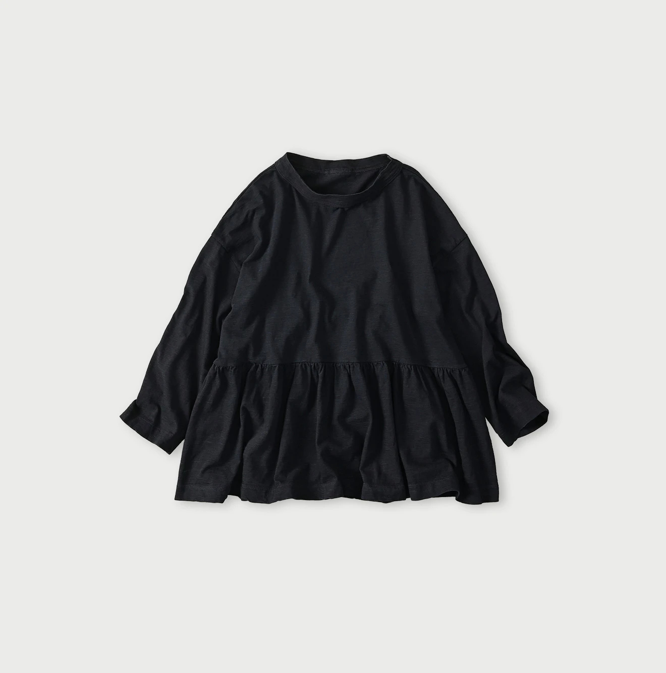45R(フォーティファイブアール) |天竺のギャザーM比女Tシャツ（インディゴ）
