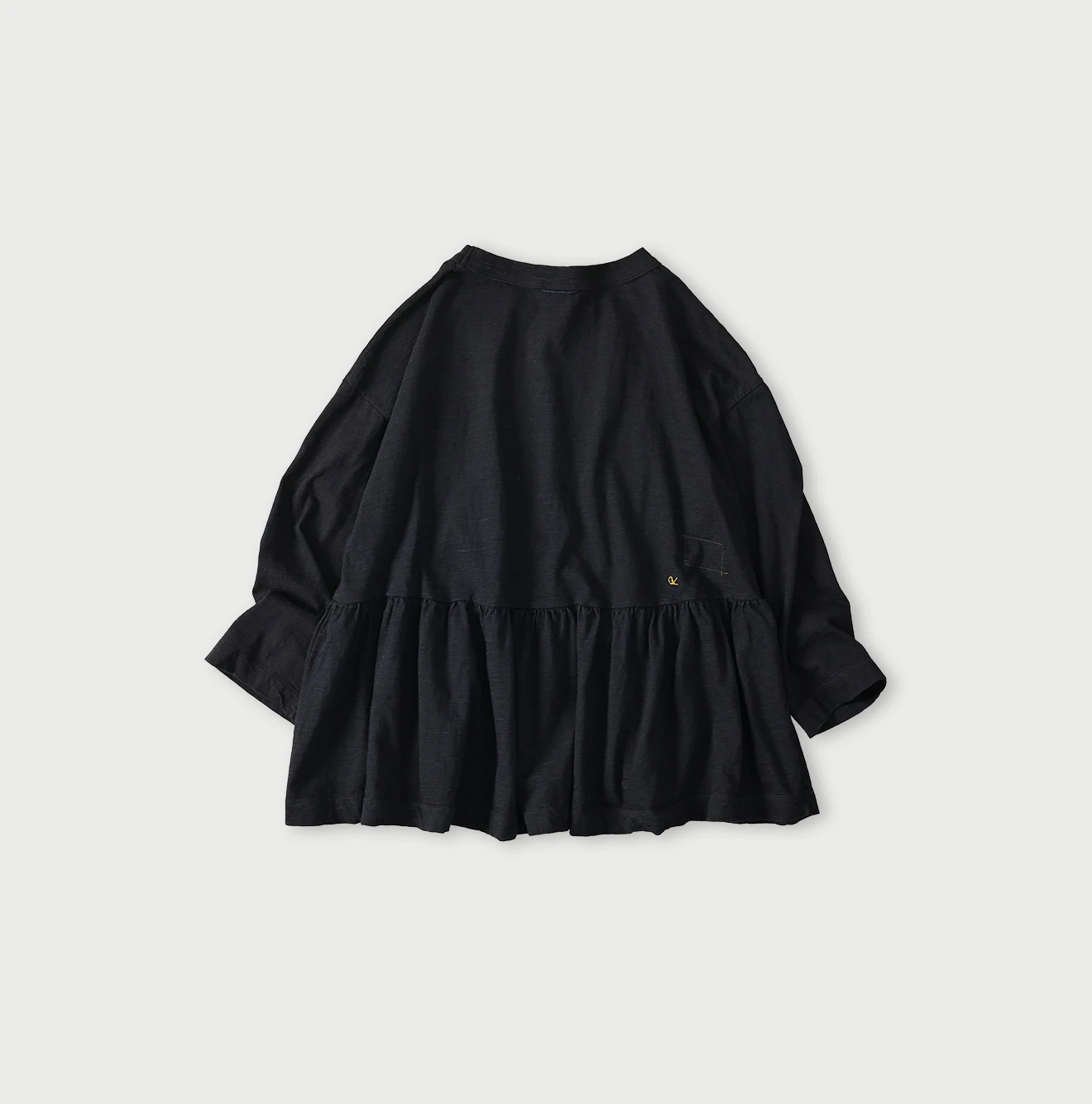 45R(フォーティファイブアール) |天竺のギャザーM比女Tシャツ（インディゴ）
