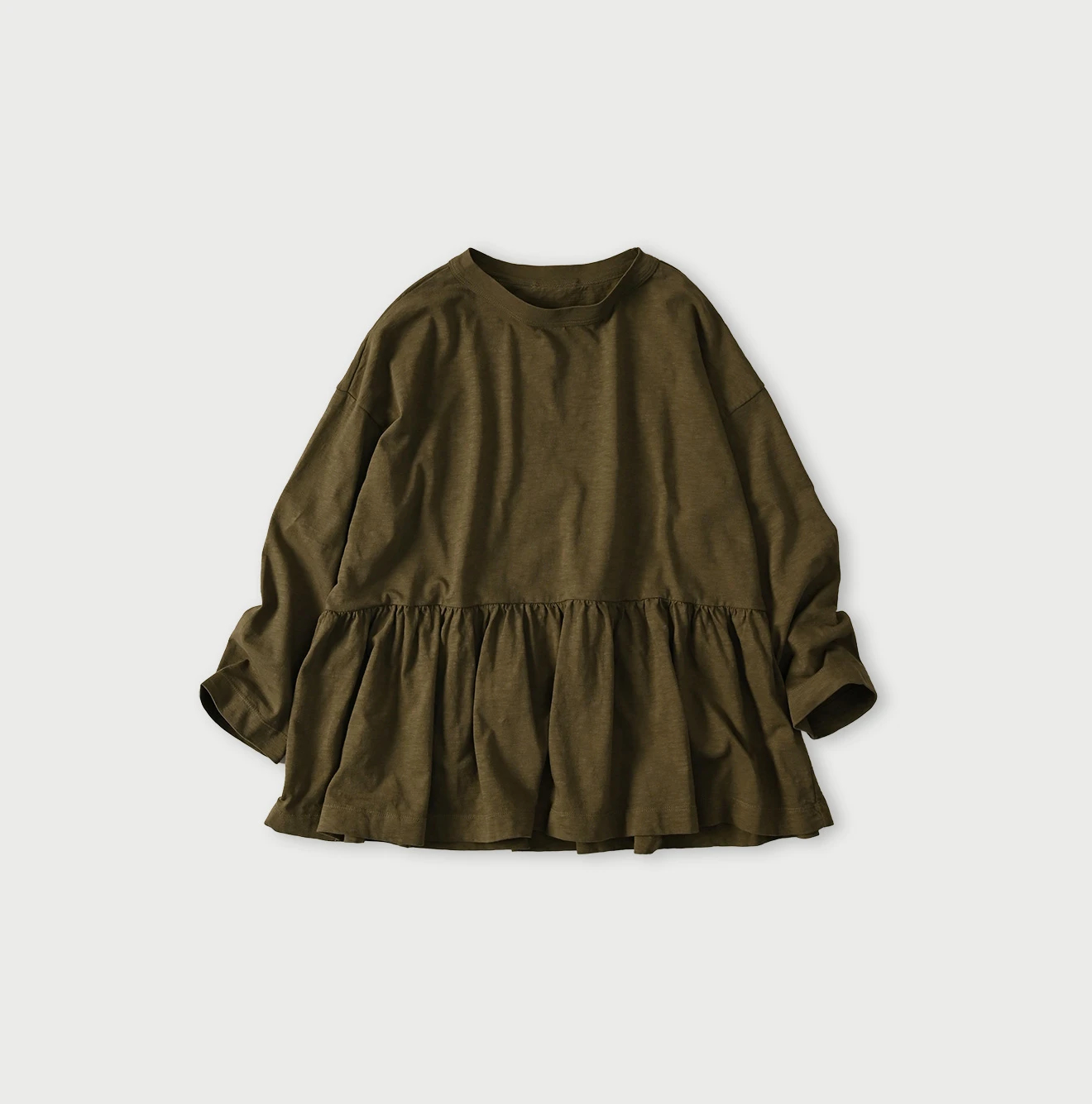 45R(フォーティファイブアール) |天竺のギャザーM比女Tシャツ