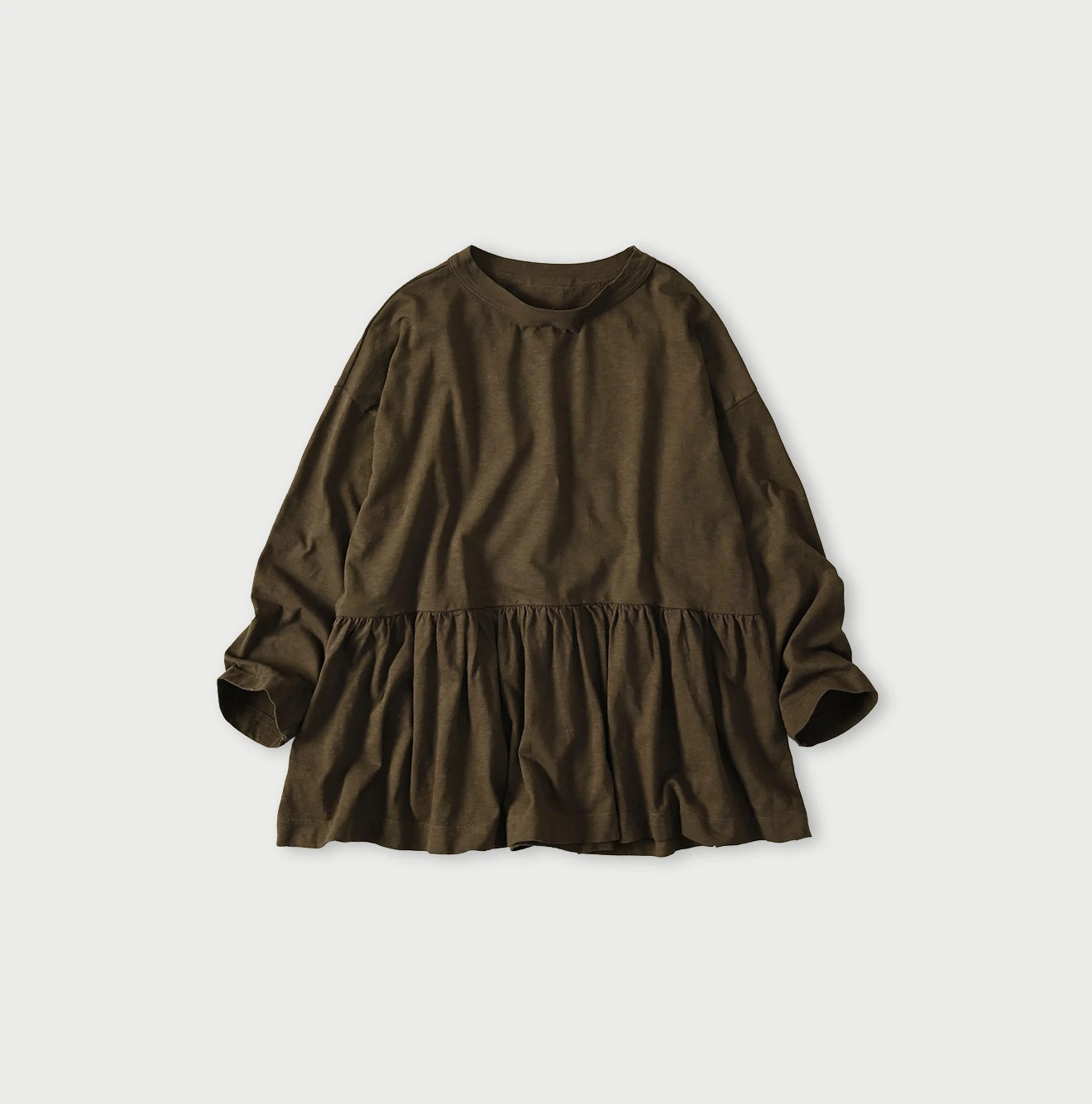45R(フォーティファイブアール) |天竺のギャザーM比女Tシャツ