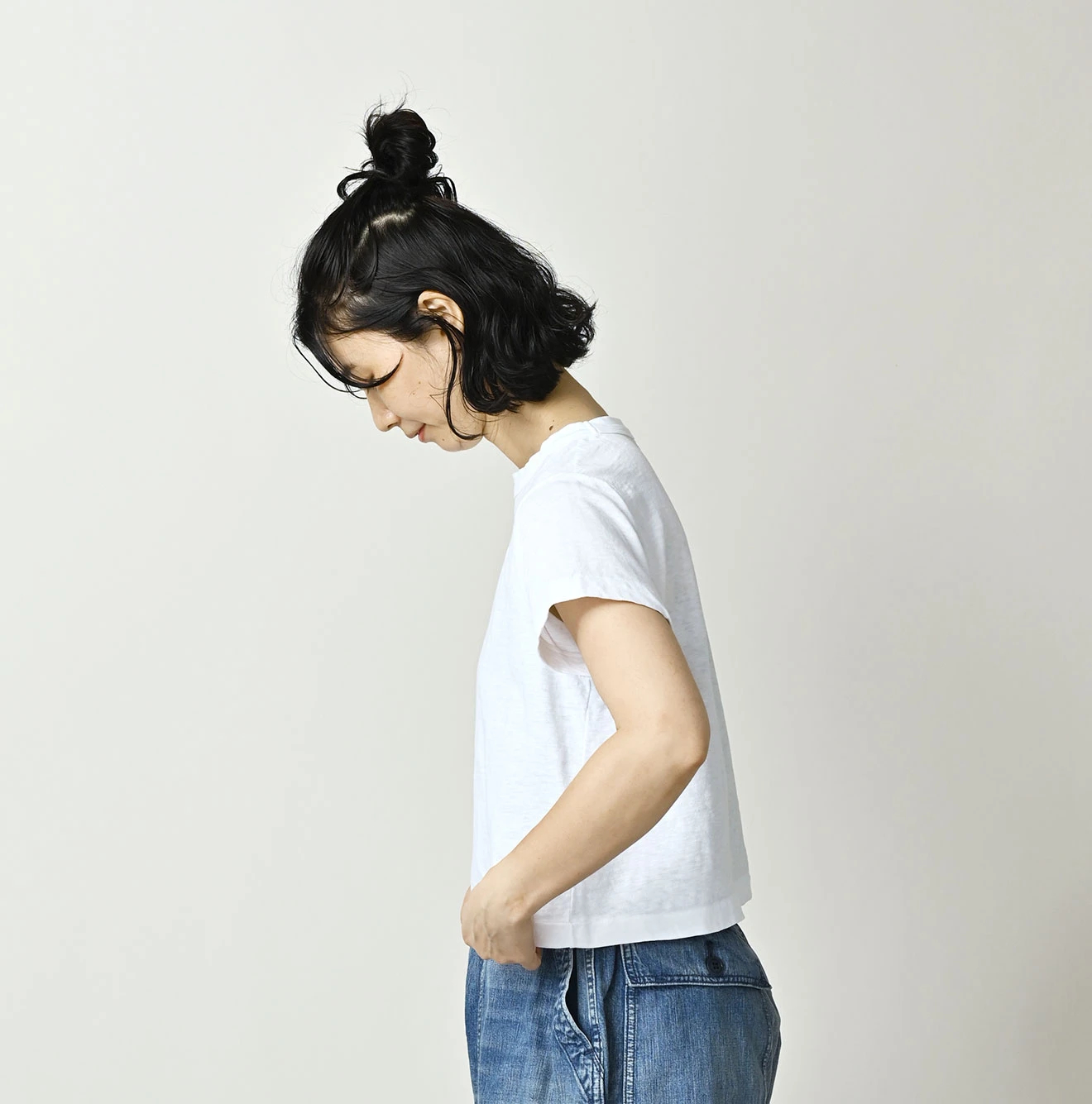 45R(フォーティファイブアール) |In the Rawプリントのチビ比女Tシャツ（トップ）