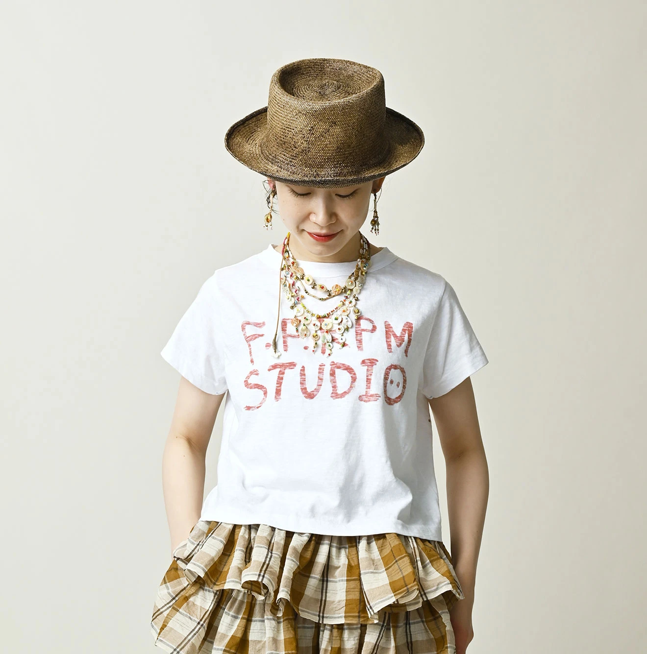 45R(フォーティファイブアール) |ドンキーくん刺繍のチビ比女ロゴTシャツ