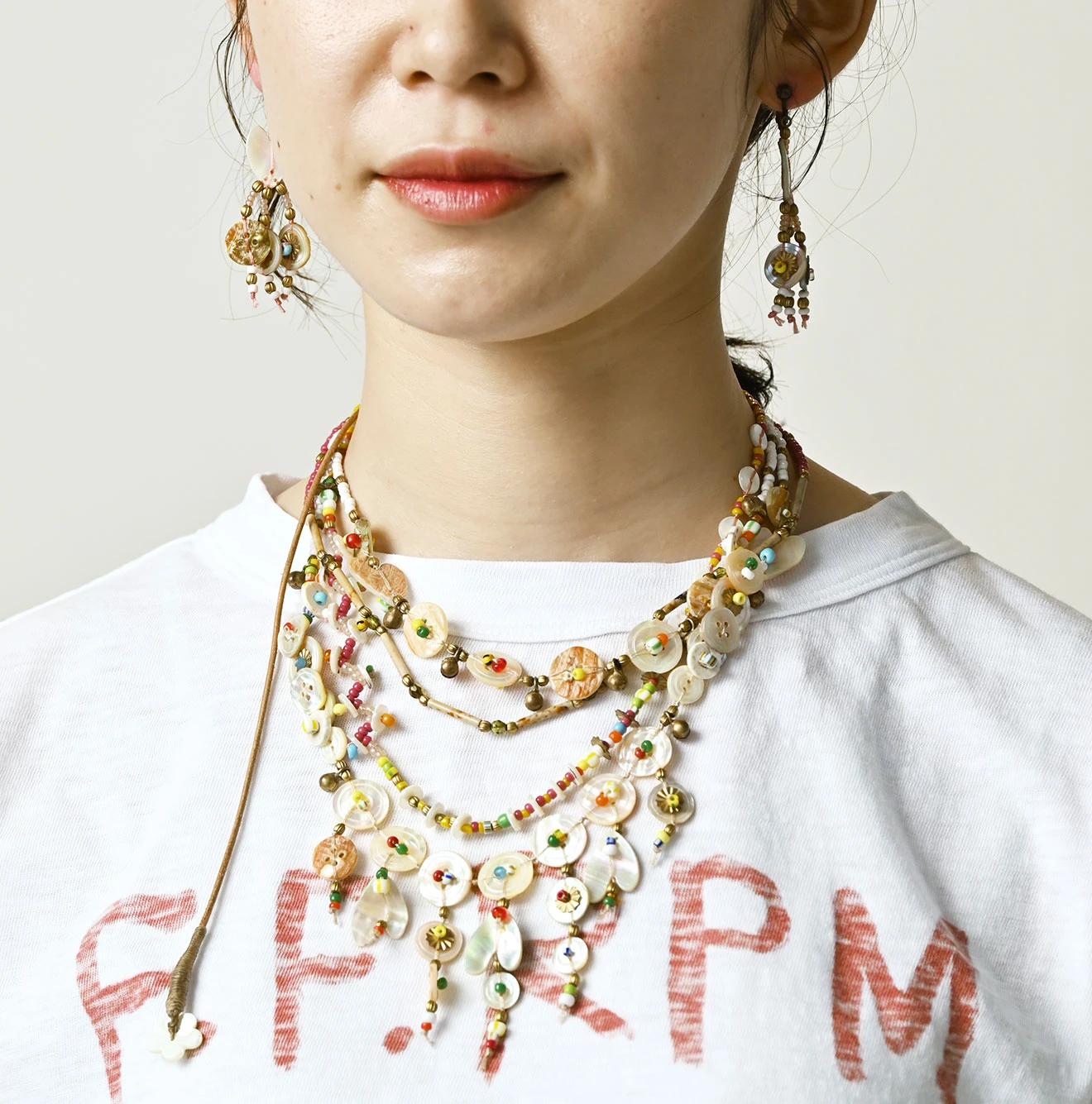 45R(フォーティファイブアール) |ドンキーくん刺繍のチビ比女ロゴTシャツ