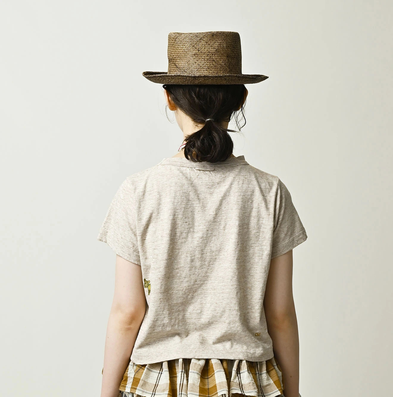 45R(フォーティファイブアール) |ドンキーくん刺繍のチビ比女ロゴTシャツ（トップ）