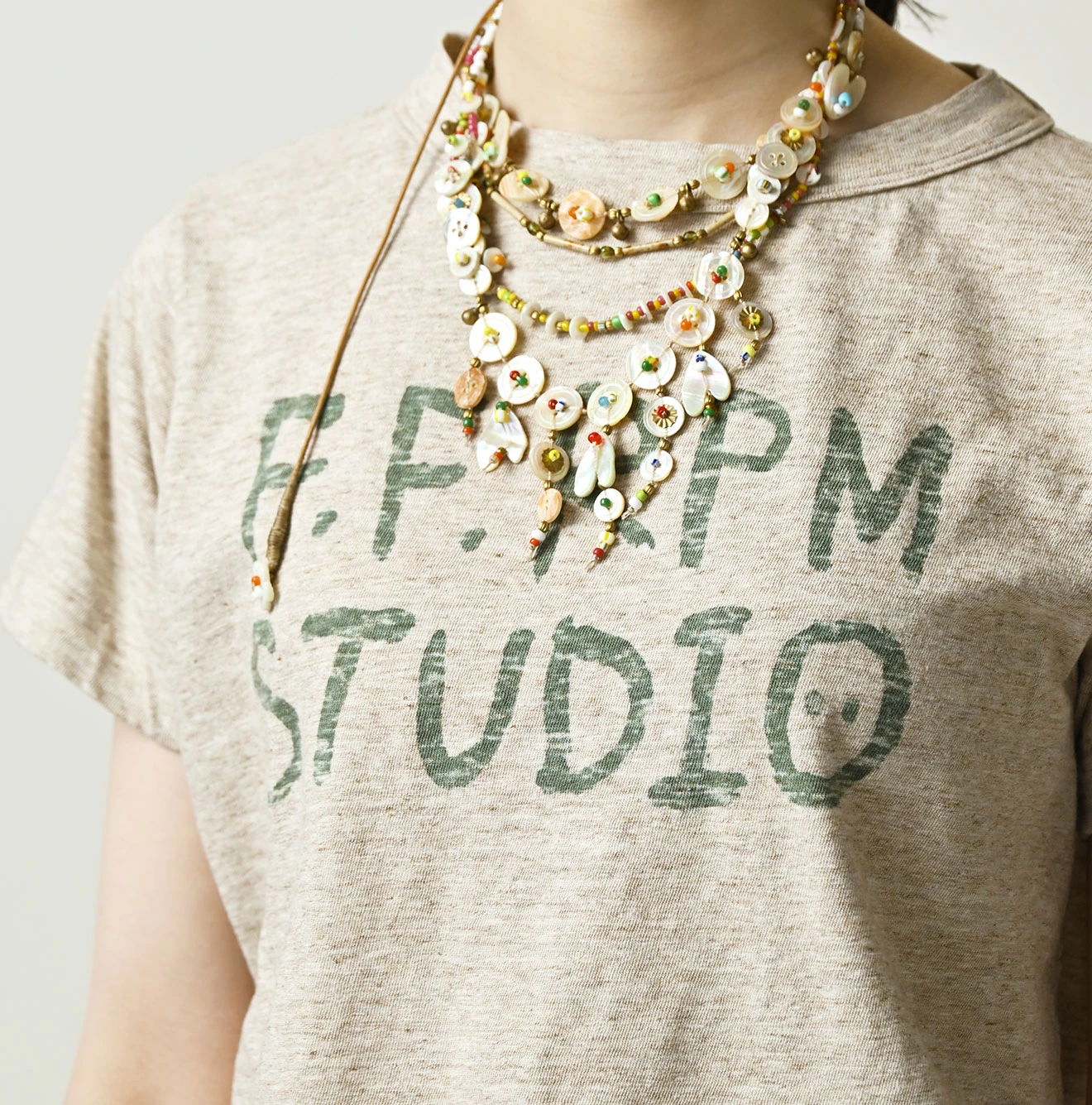 45R(フォーティファイブアール) |ドンキーくん刺繍のチビ比女ロゴTシャツ（トップ）
