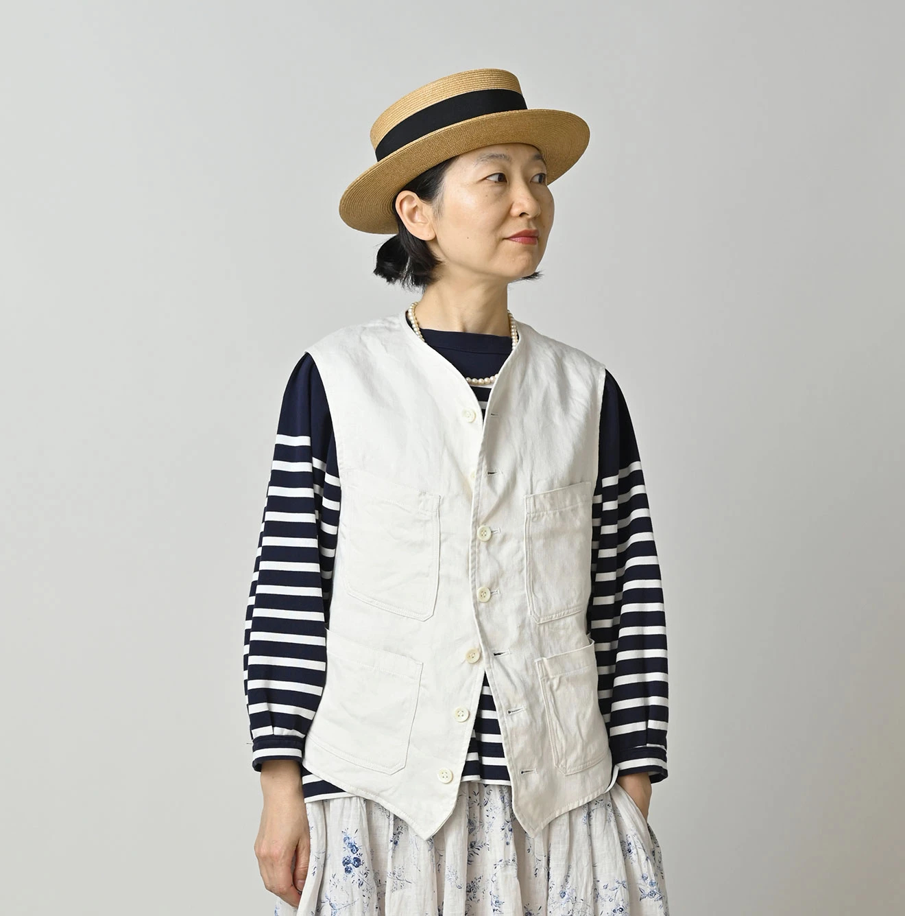 45R（フォーティファイブアール）| リネンサテンの908ベスト Vest