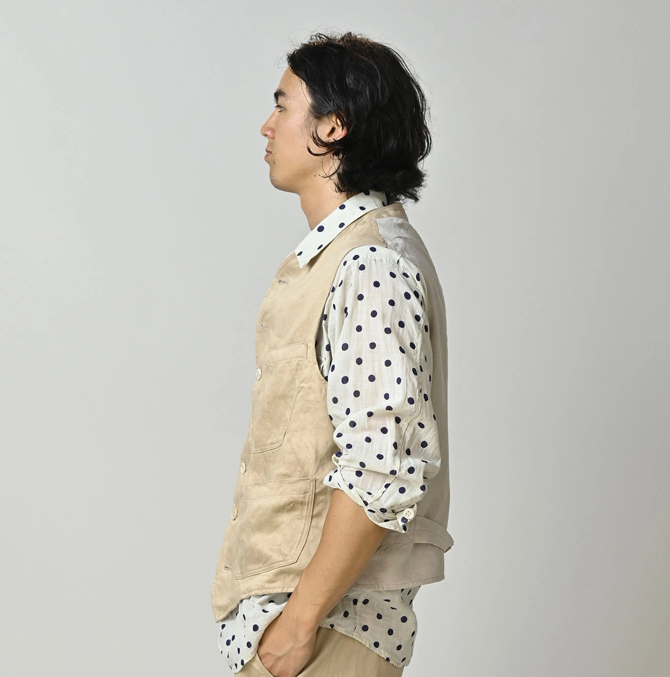 45R（フォーティファイブアール）| リネンサテンの908ベスト Vest
