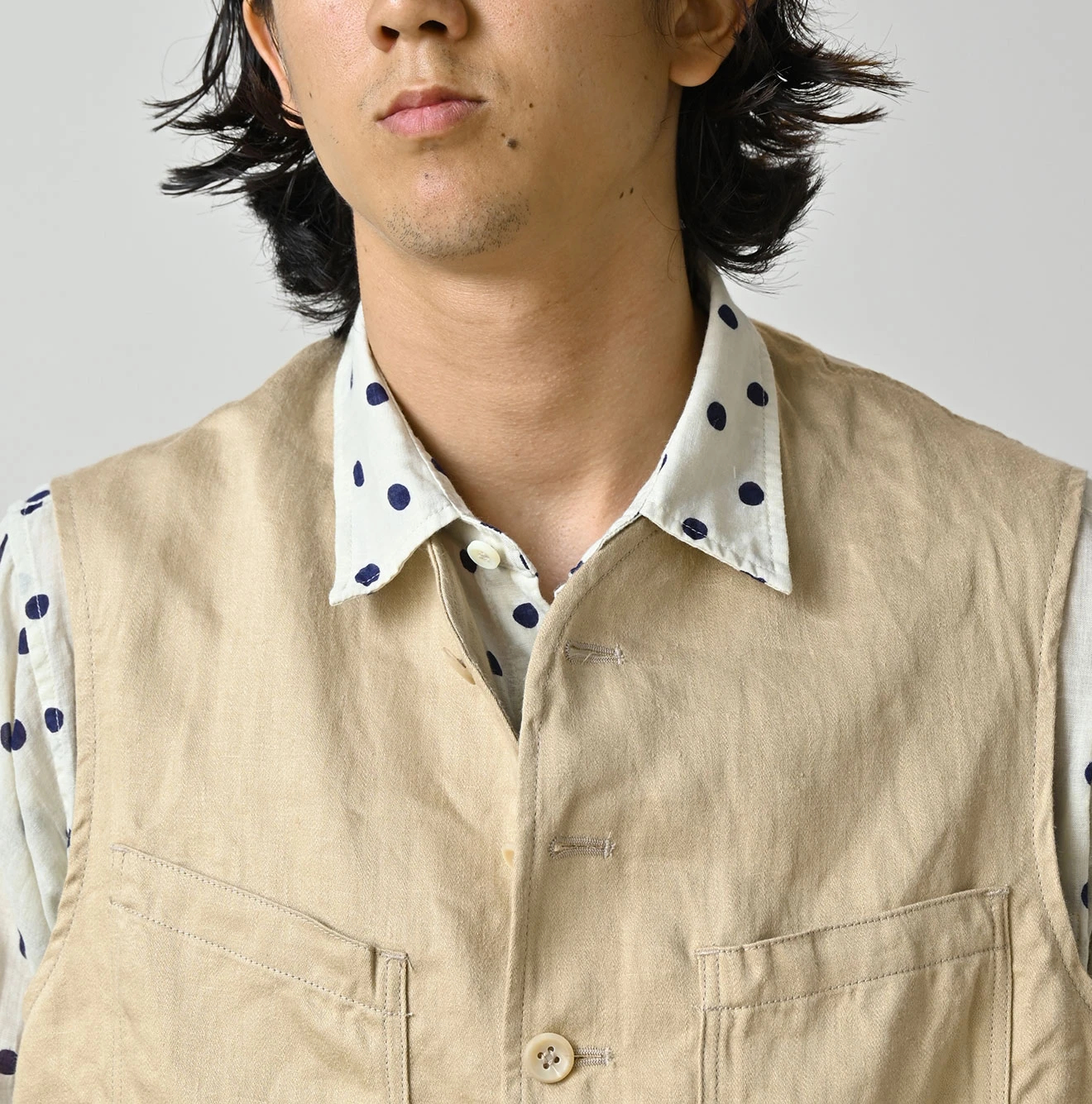 45R（フォーティファイブアール）| リネンサテンの908ベスト Vest
