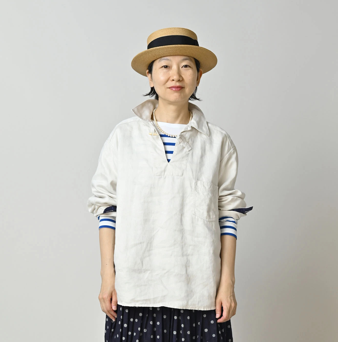 45R(フォーティファイブアール) |リネンサテンの908ダッファーシャツ