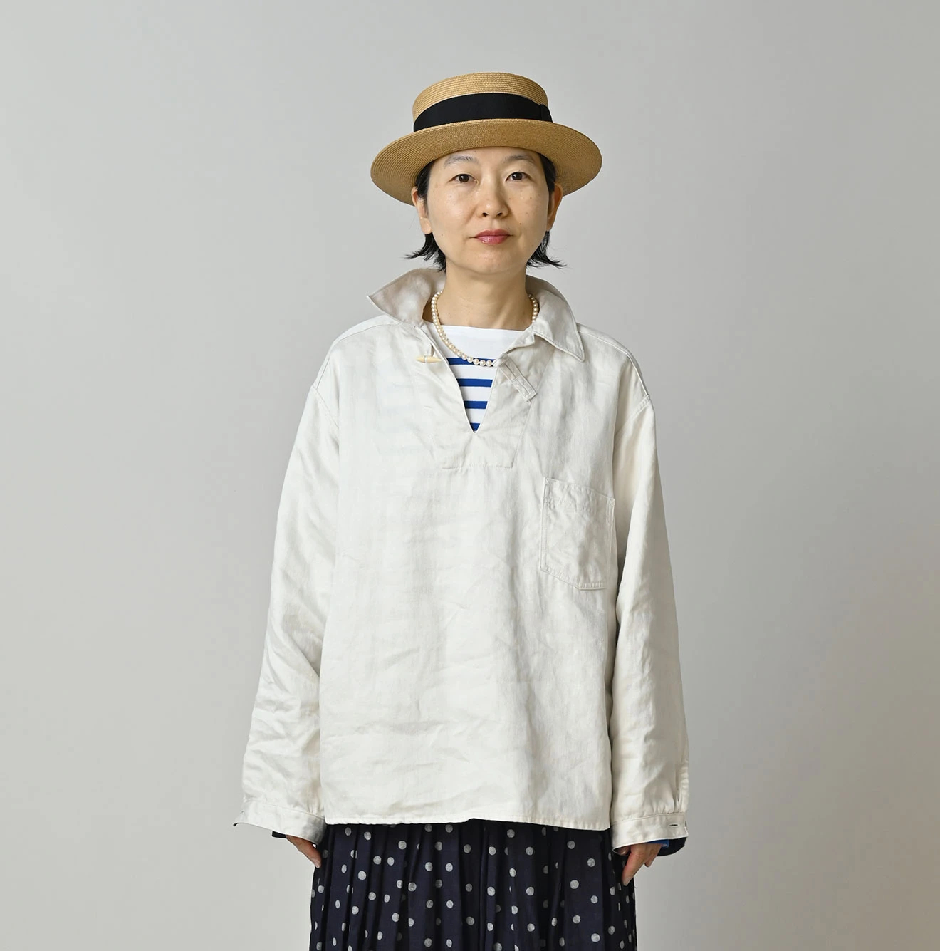 45R(フォーティファイブアール) |リネンサテンの908ダッファーシャツ