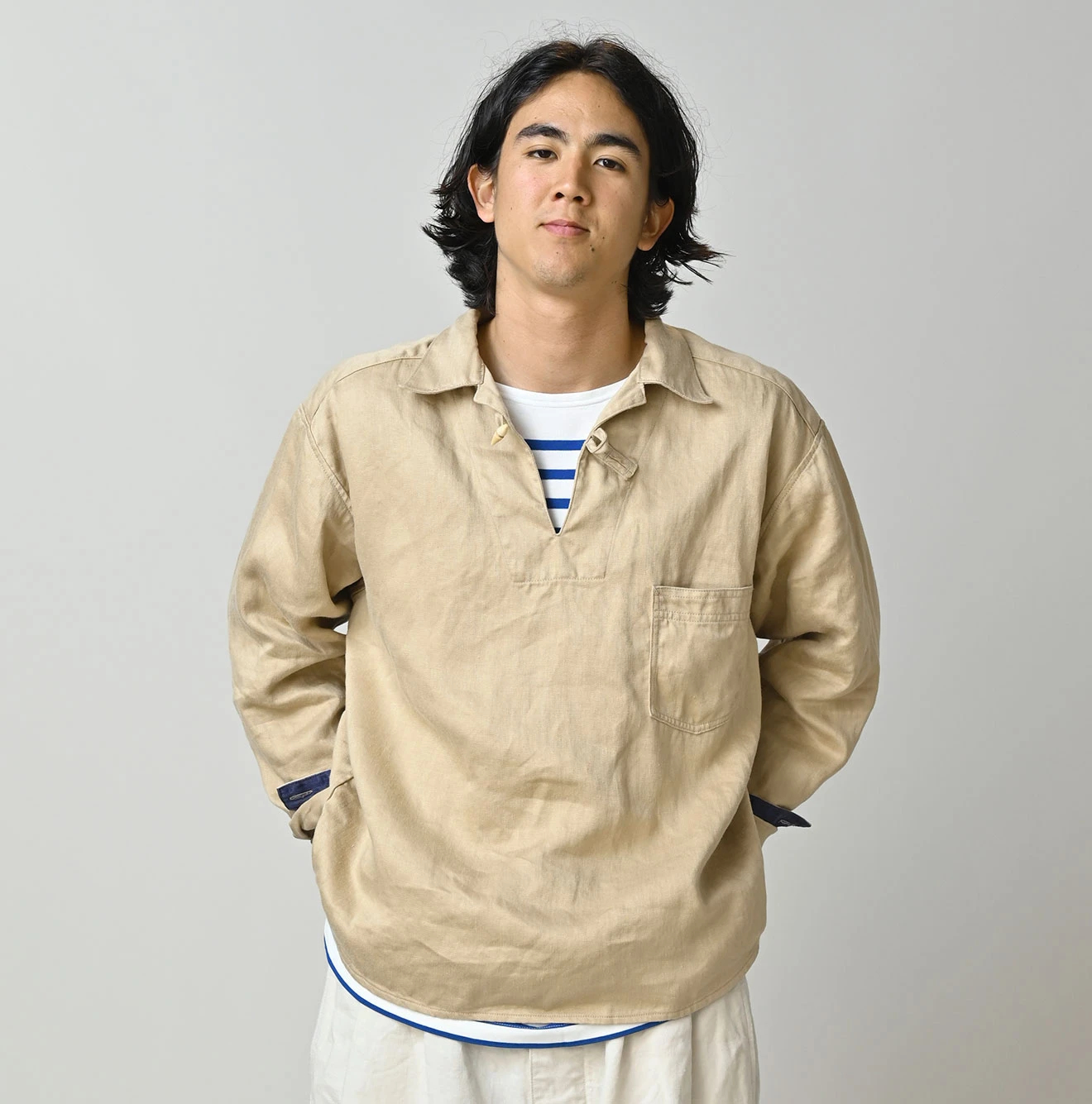 45R(フォーティファイブアール) |リネンサテンの908ダッファーシャツ
