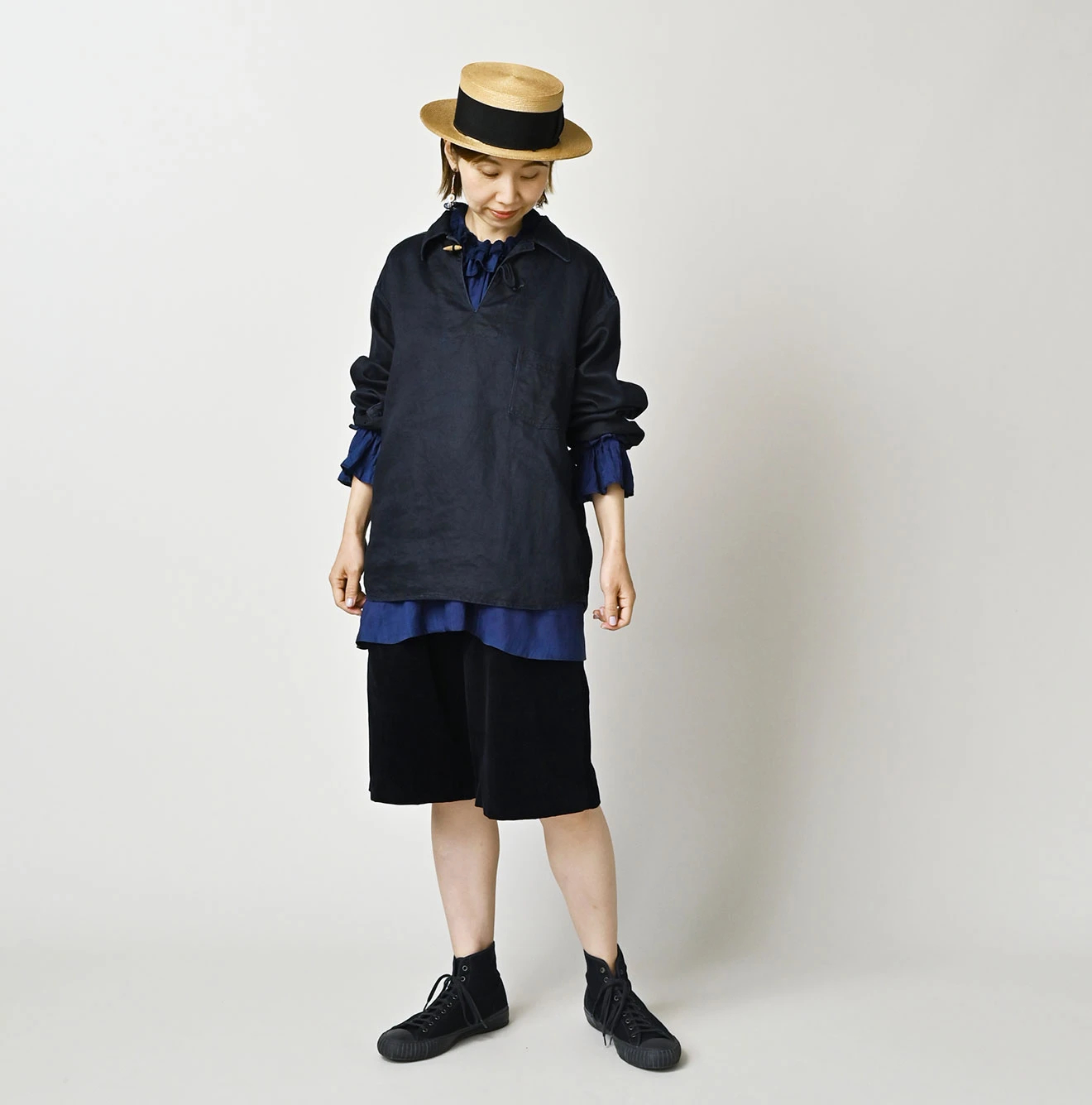 45R（フォーティファイブアール）| リネンサテンの908ダッファーシャツ
