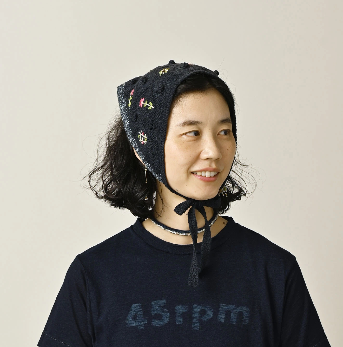 45R(フォーティファイブアール) |ボンボンフラワーのヘアバンド（インディゴ）