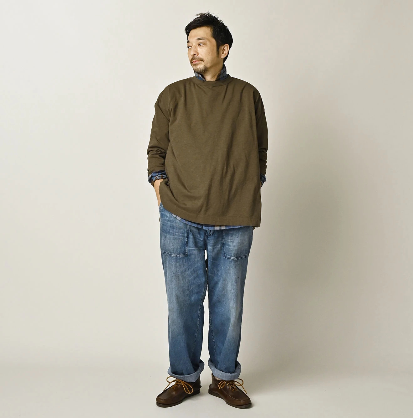 45R(フォーティファイブアール) |天竺の908ビッグスリット比古Tシャツ