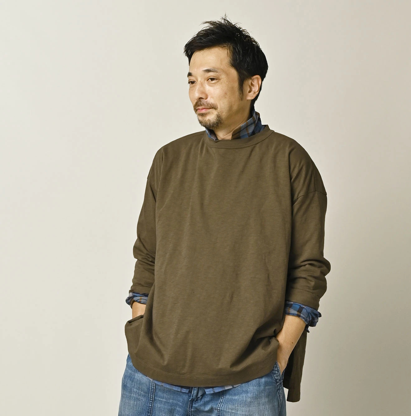 45R(フォーティファイブアール) |天竺の908ビッグスリット比古Tシャツ