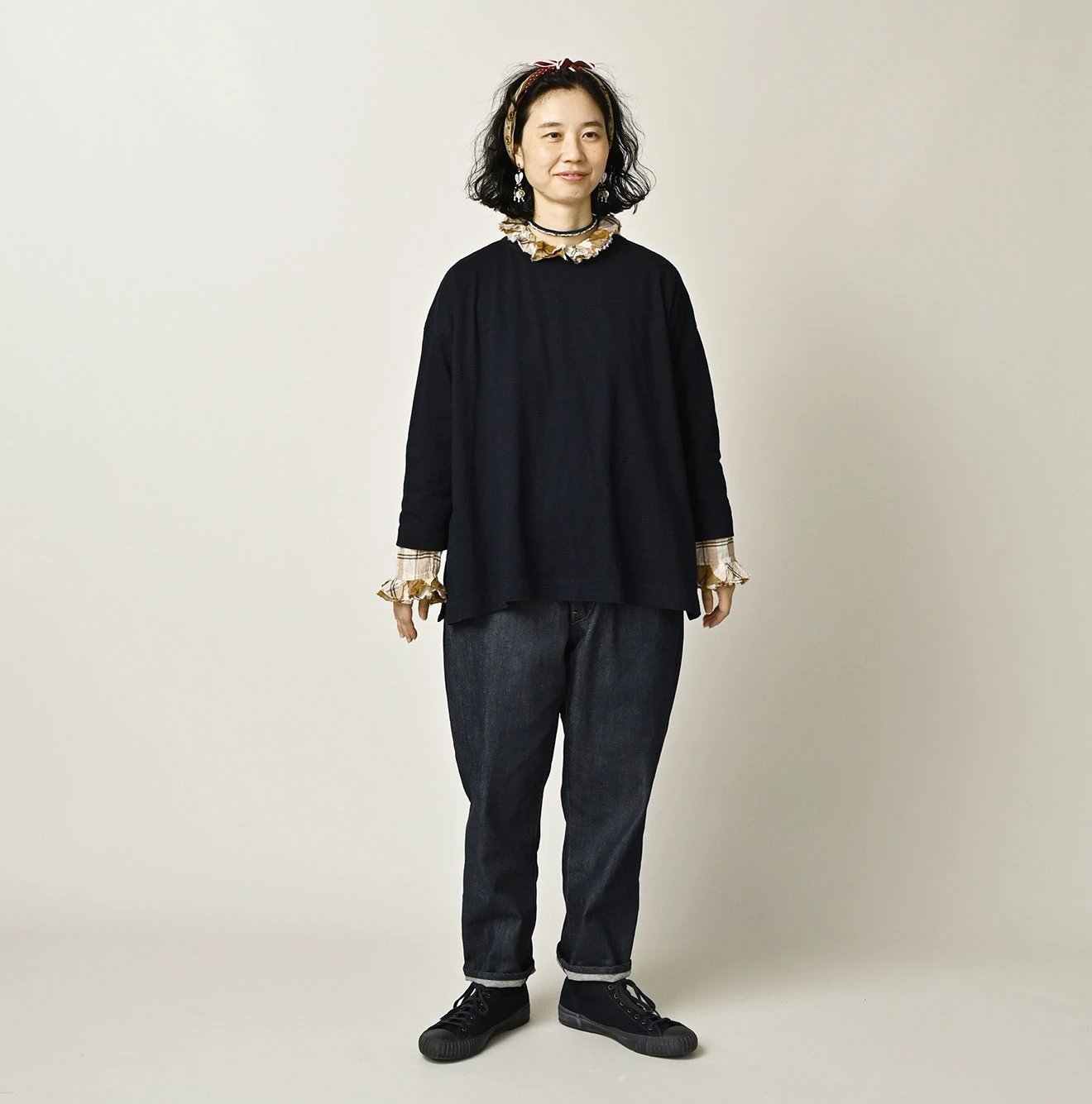 45R(フォーティファイブアール) |天竺の908ビッグスリット比古Tシャツ（インディゴ）