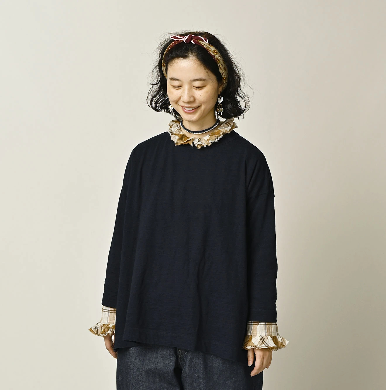 45R(フォーティファイブアール) |天竺の908ビッグスリット比古Tシャツ（インディゴ）