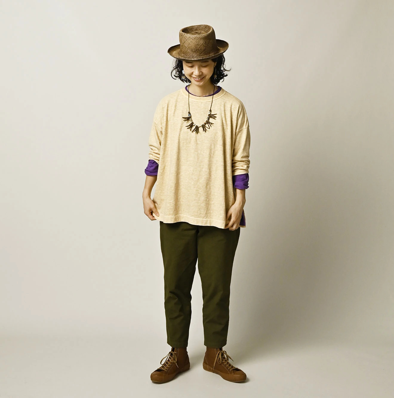 45R(フォーティファイブアール) |天竺の908ビッグスリット比古Tシャツ（45草）