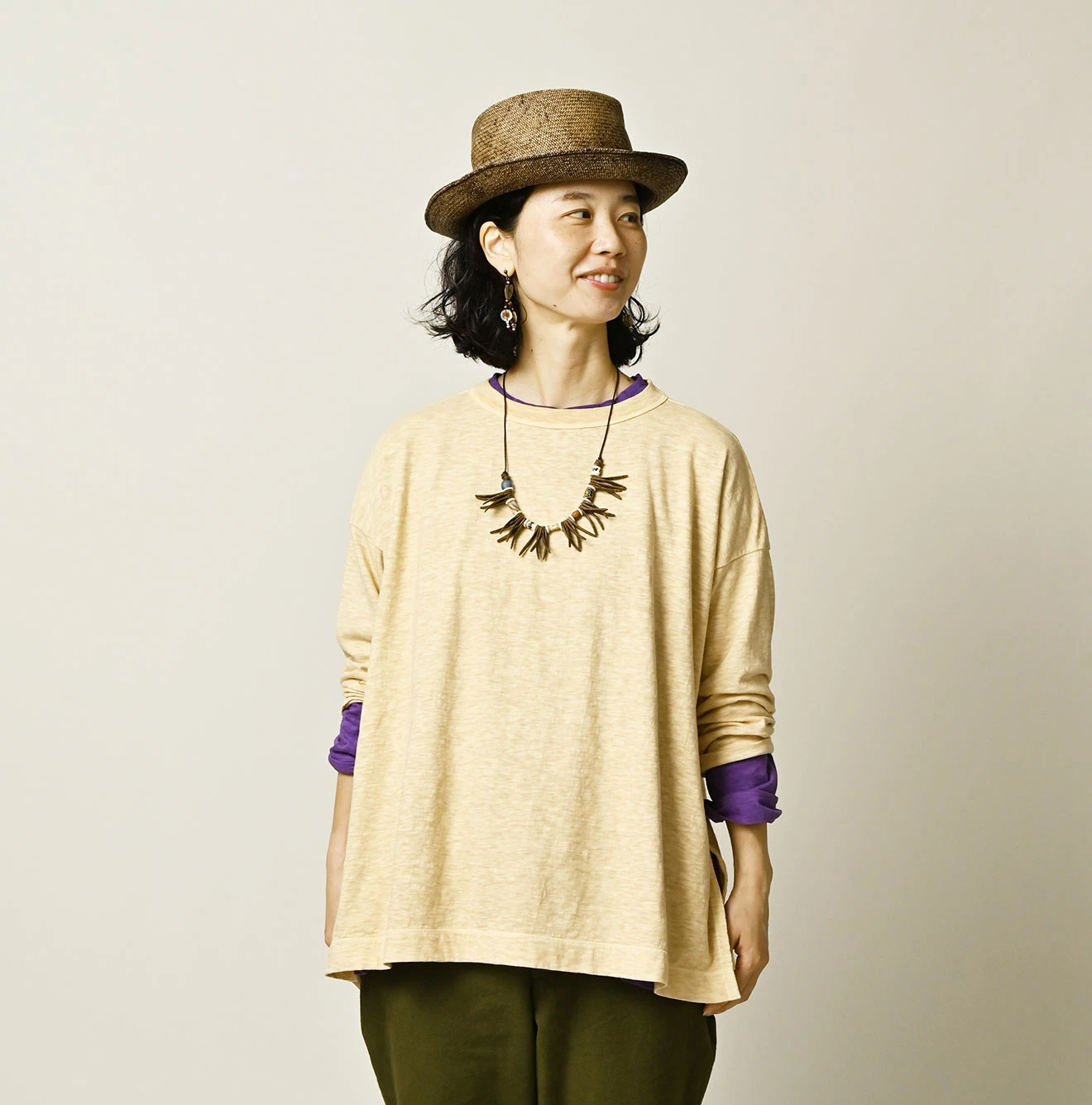 45R(フォーティファイブアール) |天竺の908ビッグスリット比古Tシャツ（45草）