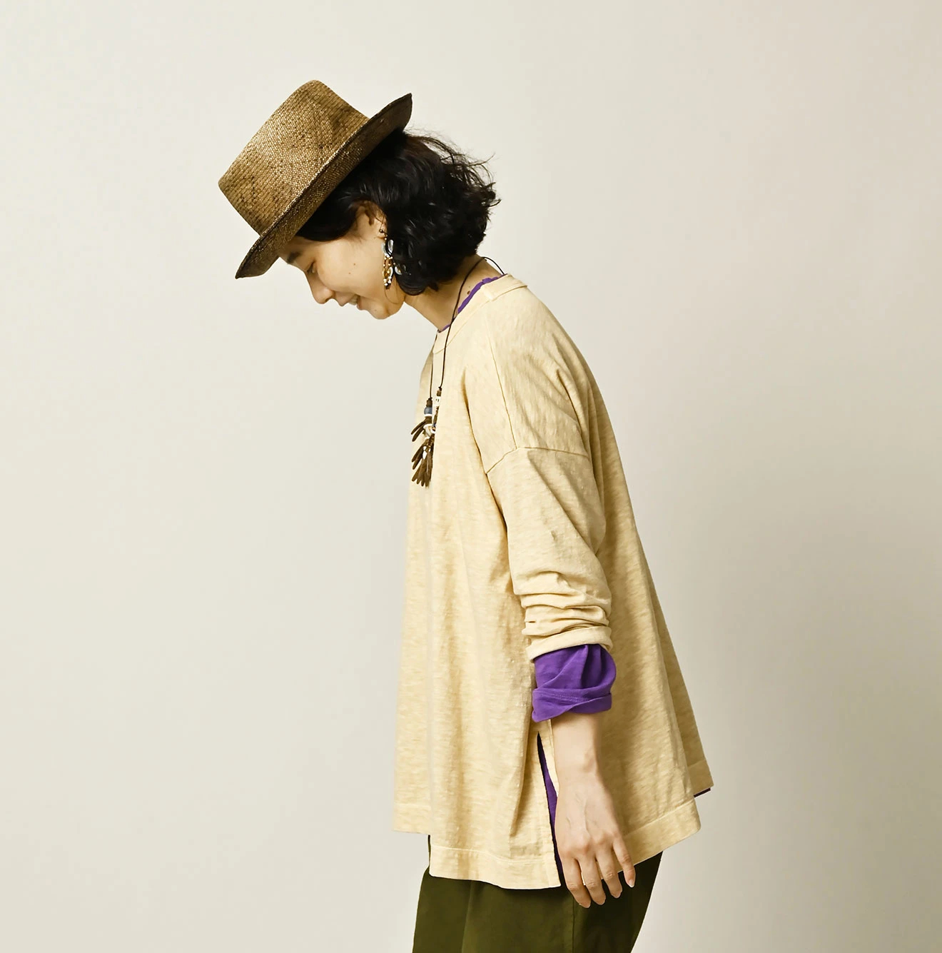 45R(フォーティファイブアール) |天竺の908ビッグスリット比古Tシャツ（45草）