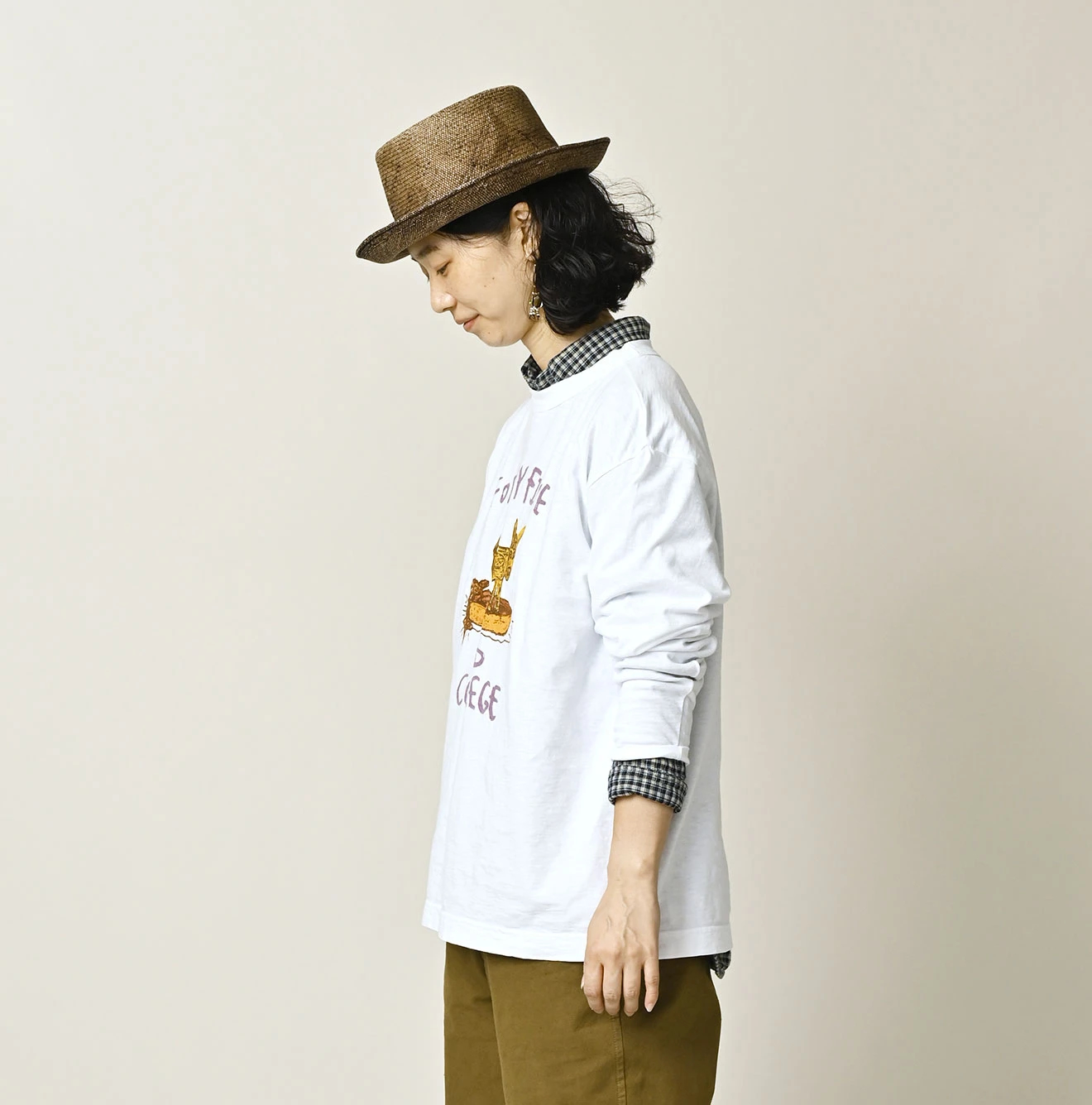 45R(フォーティファイブアール) |ドンキーカレッジプリントの908長袖Tシャツ