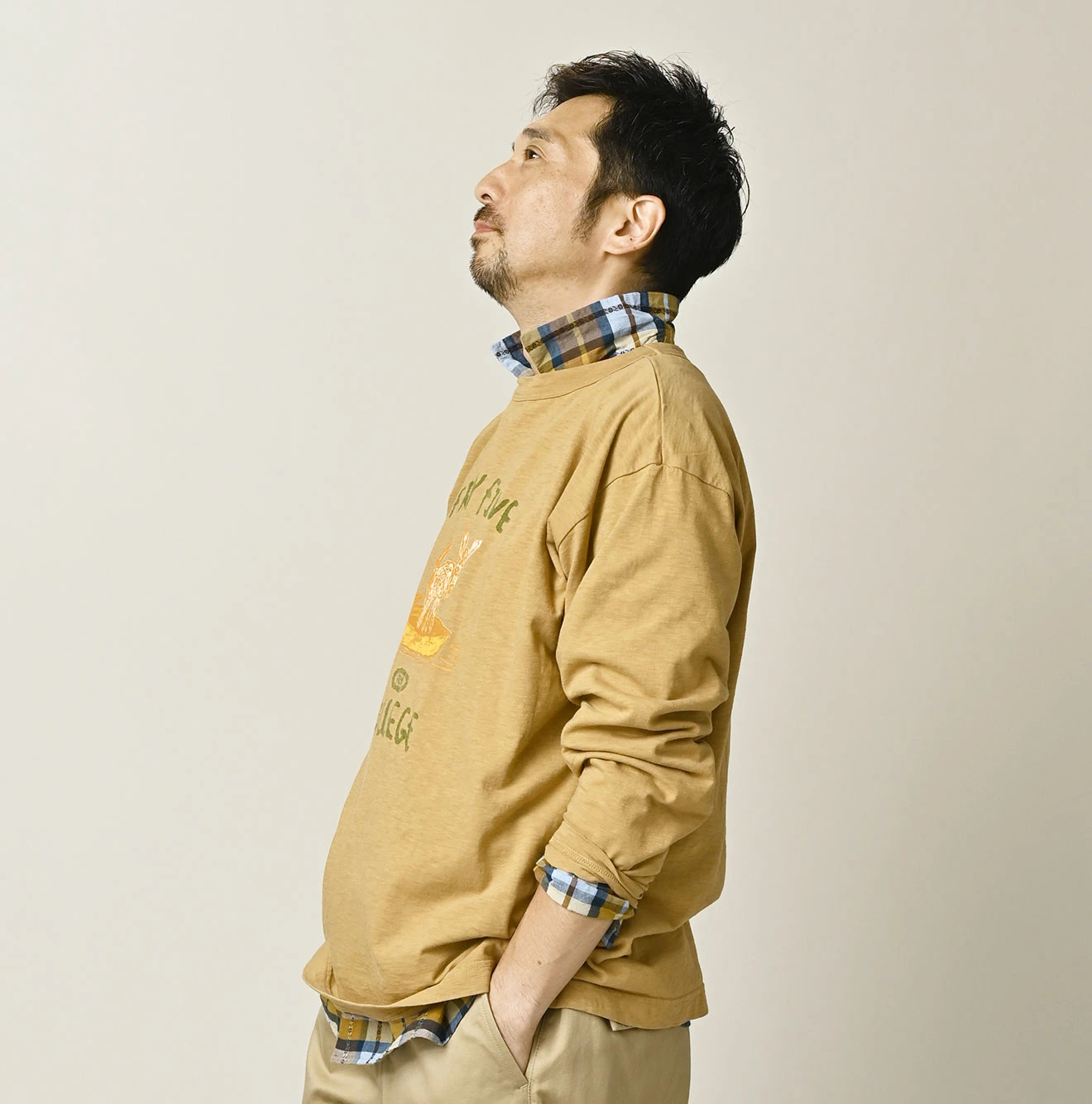 45R(フォーティファイブアール) |ドンキーカレッジプリントの908長袖Tシャツ