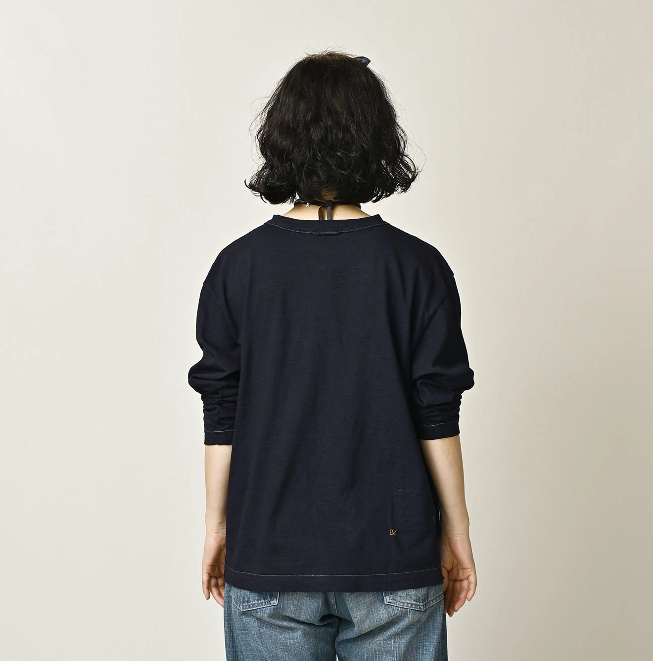 45R(フォーティファイブアール) |ドンキーカレッジプリントの908長袖Tシャツ（インディゴ）