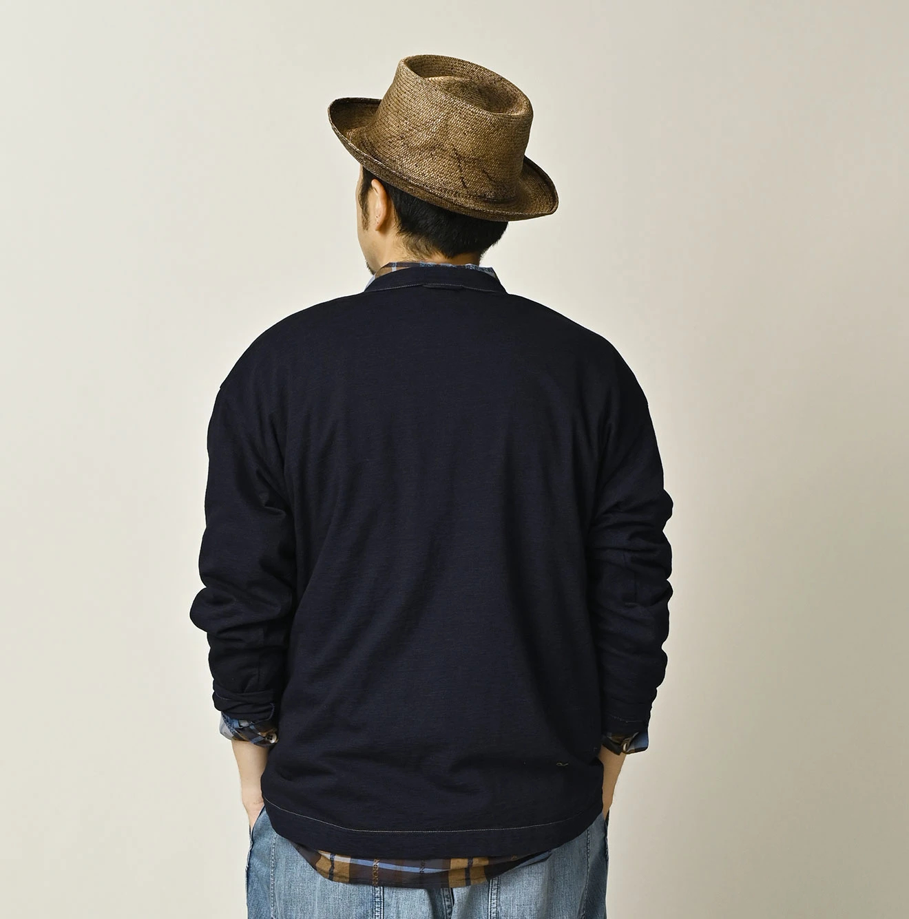 45R(フォーティファイブアール) |ドンキーカレッジプリントの908長袖Tシャツ（インディゴ）