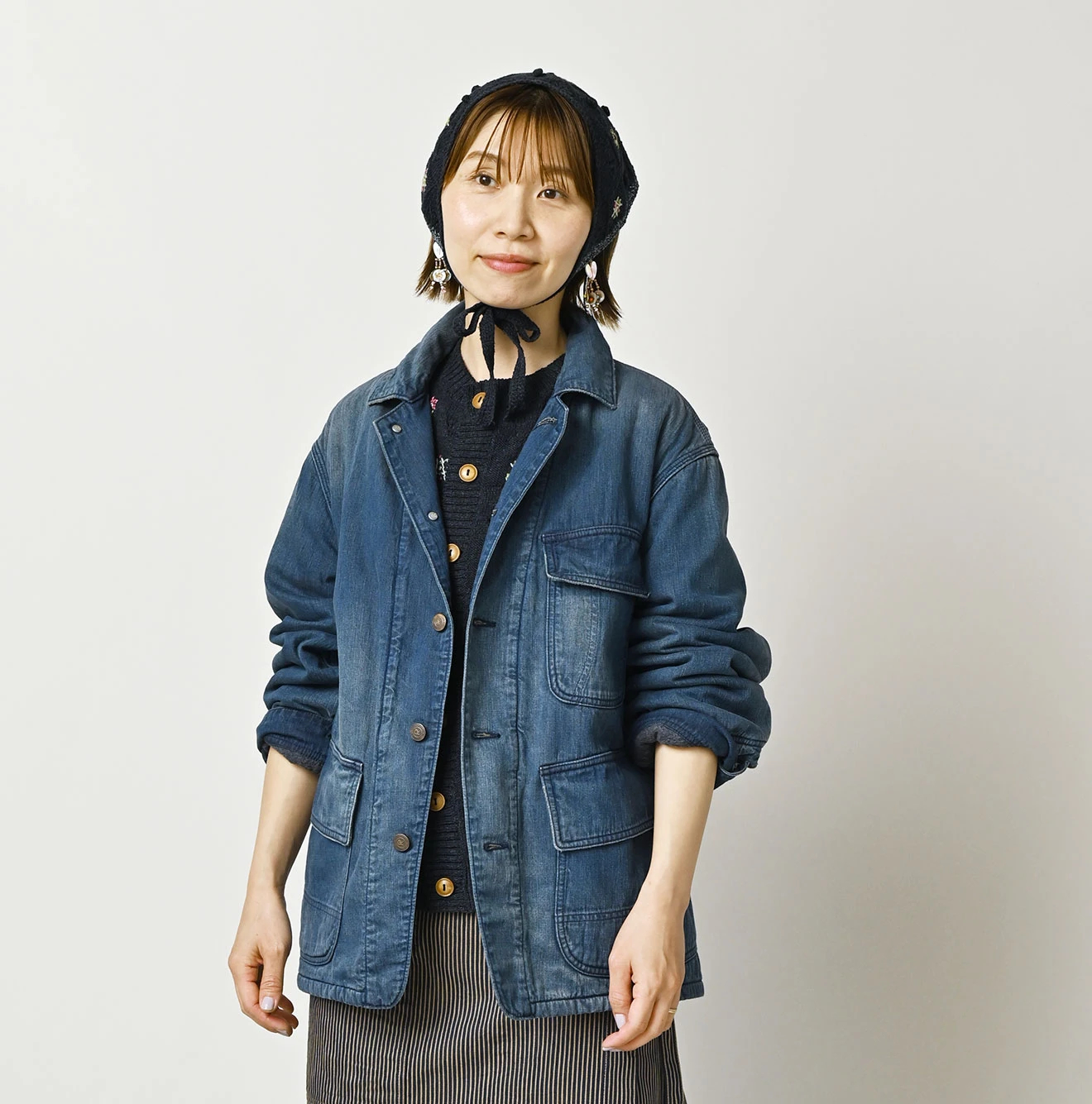 45R(フォーティファイブアール) |ライトモンブラウンデニムの908山カバーオール（加工）