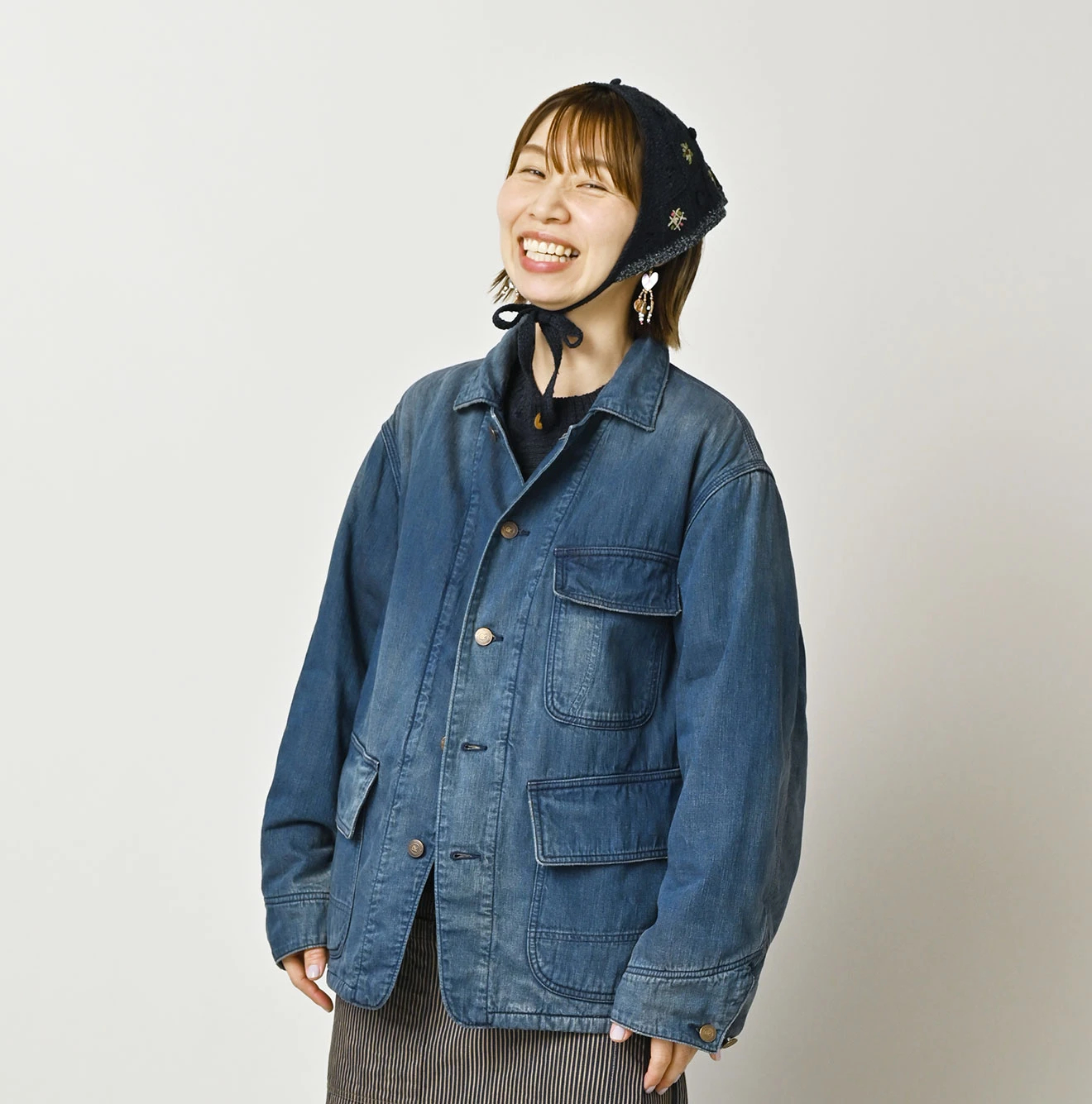 45R(フォーティファイブアール) |ライトモンブラウンデニムの908山カバーオール（加工）