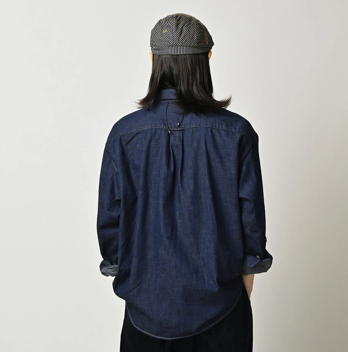 45R(フォーティファイブアール) |小麦デニムの908ワイドカラーシャツ（濃）