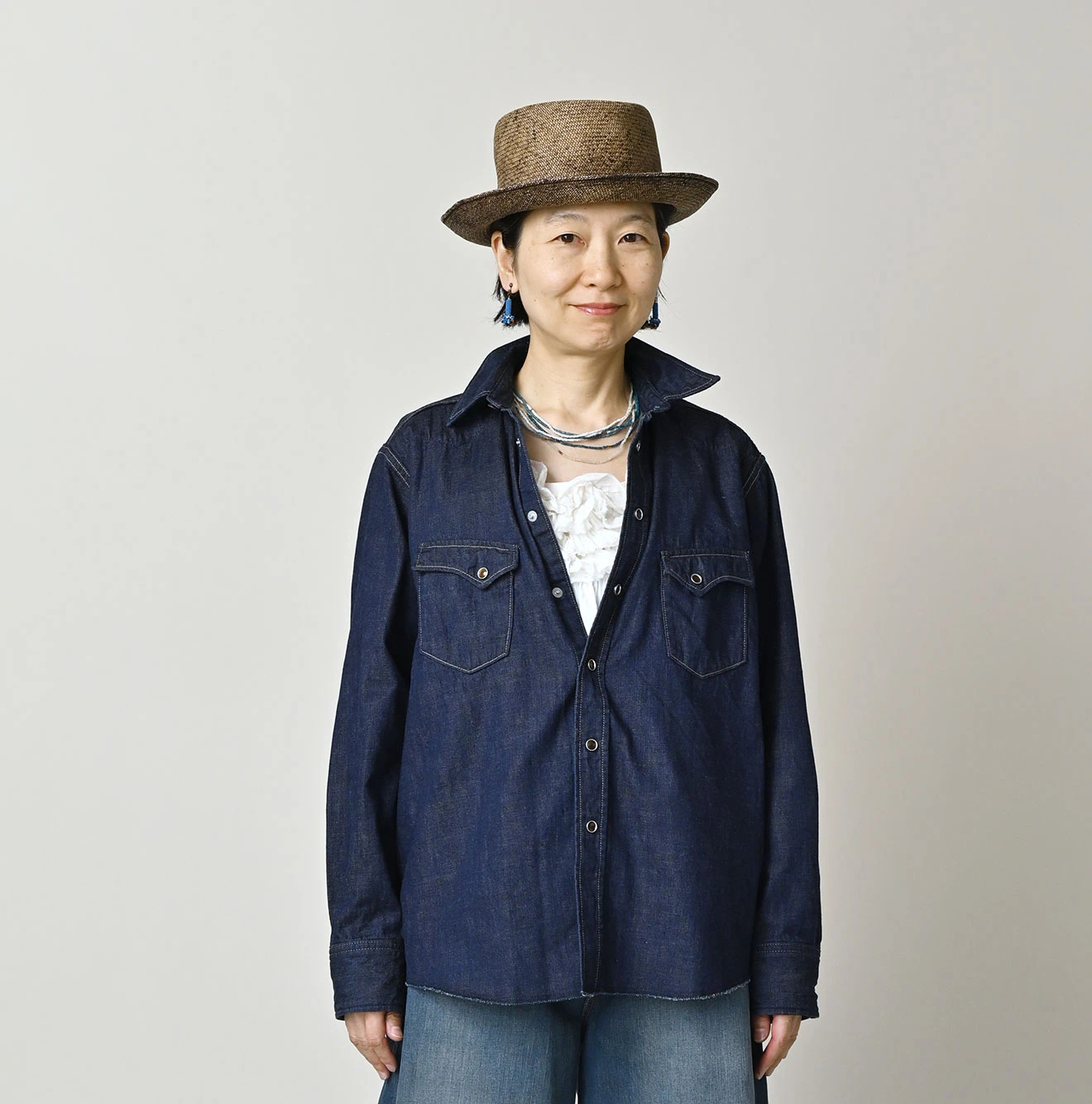 45R(フォーティファイブアール) |小麦デニムの908オーシャンイースタンシャツ（濃）
