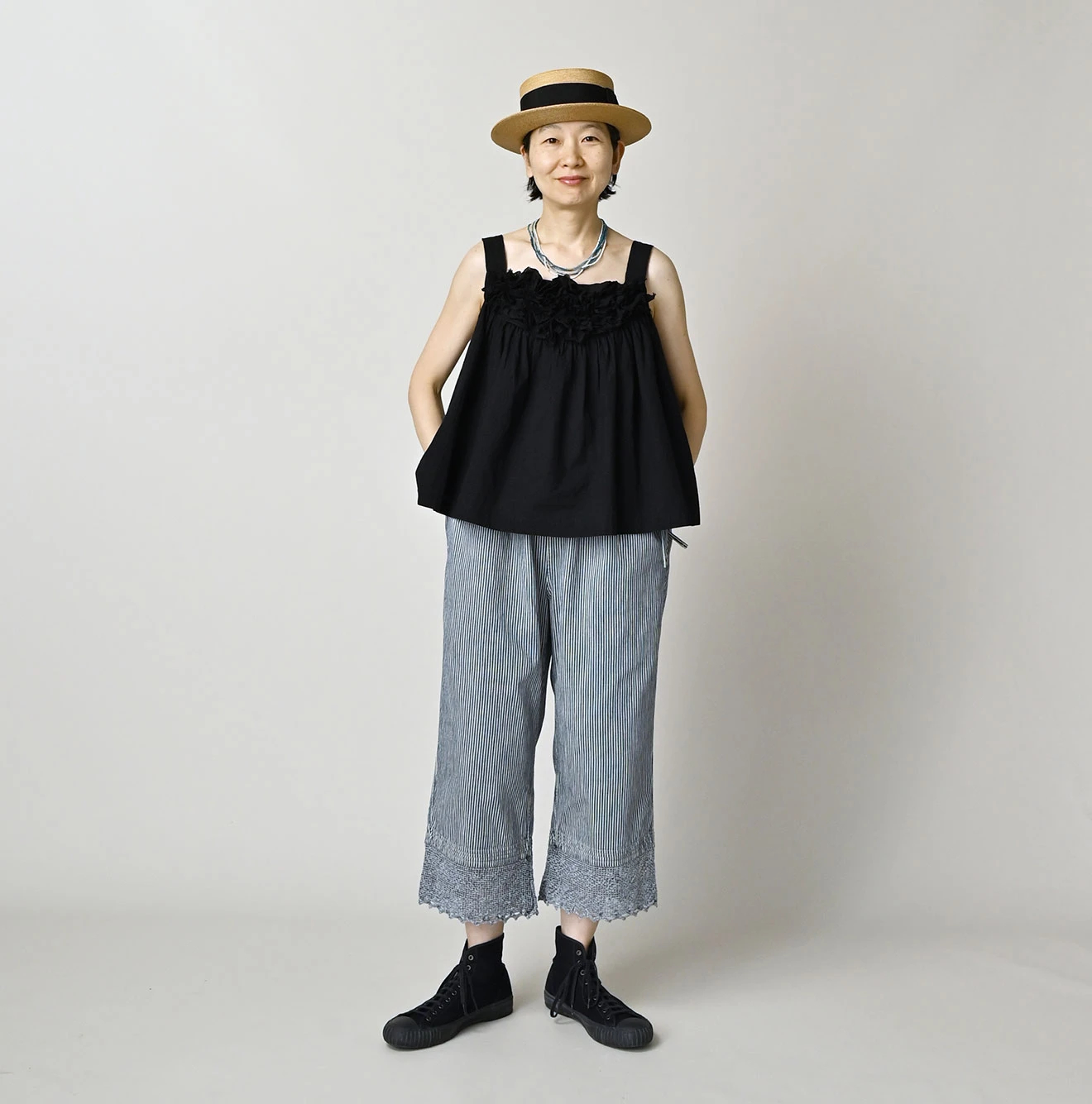 45R（フォーティファイブアール）| 小麦デニムのレース×ペチパンツ