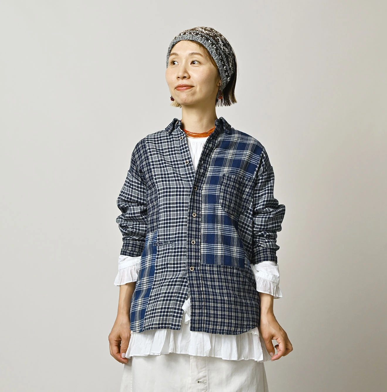 45R(フォーティファイブアール) |藍インドネルの908ミックスオーシャンボタンダウンシャツ