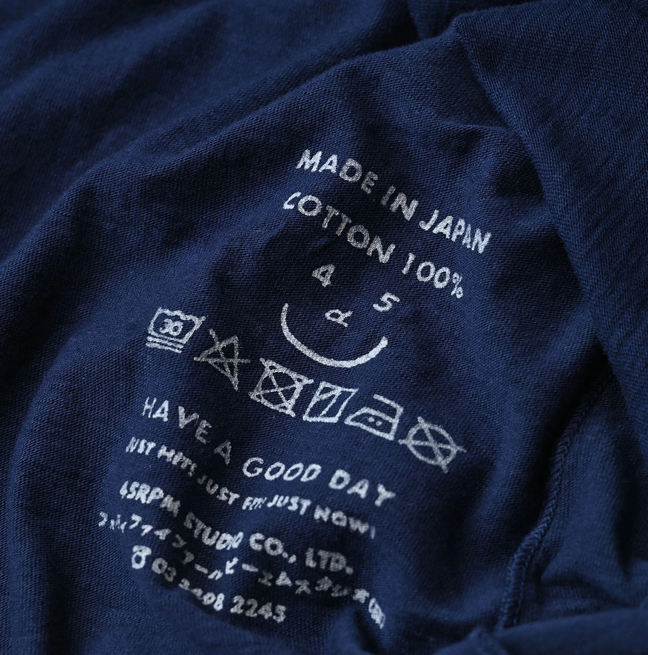 45R フリル天竺の四角ヘンリーTシャツ　M￼ 45R（フォーティファイブアール）| 天竺のフリル四角ヘンリー Long