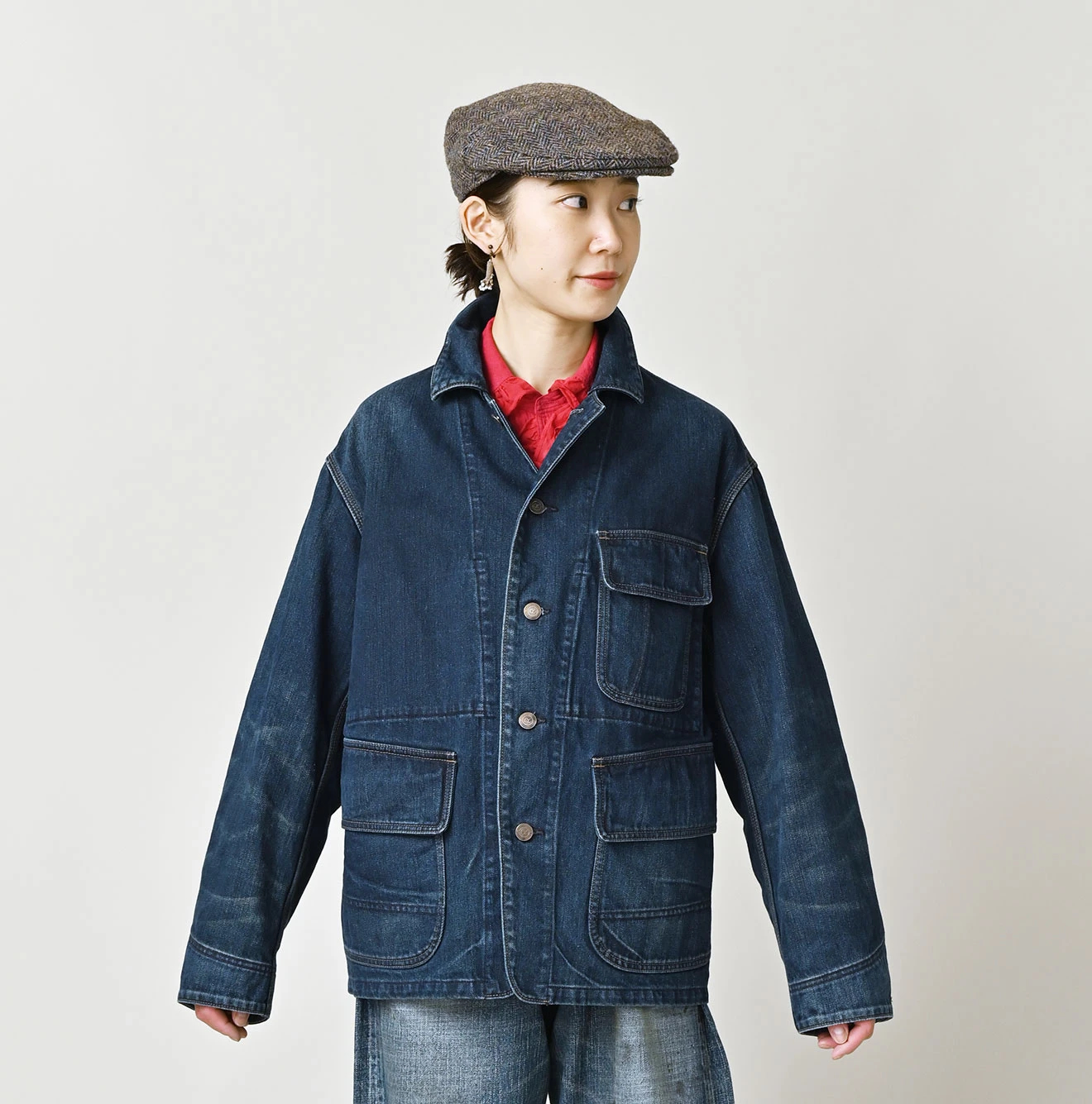 45R(フォーティファイブアール) |ライ麦デニムの908納戸納戸山カバーオール（加工）